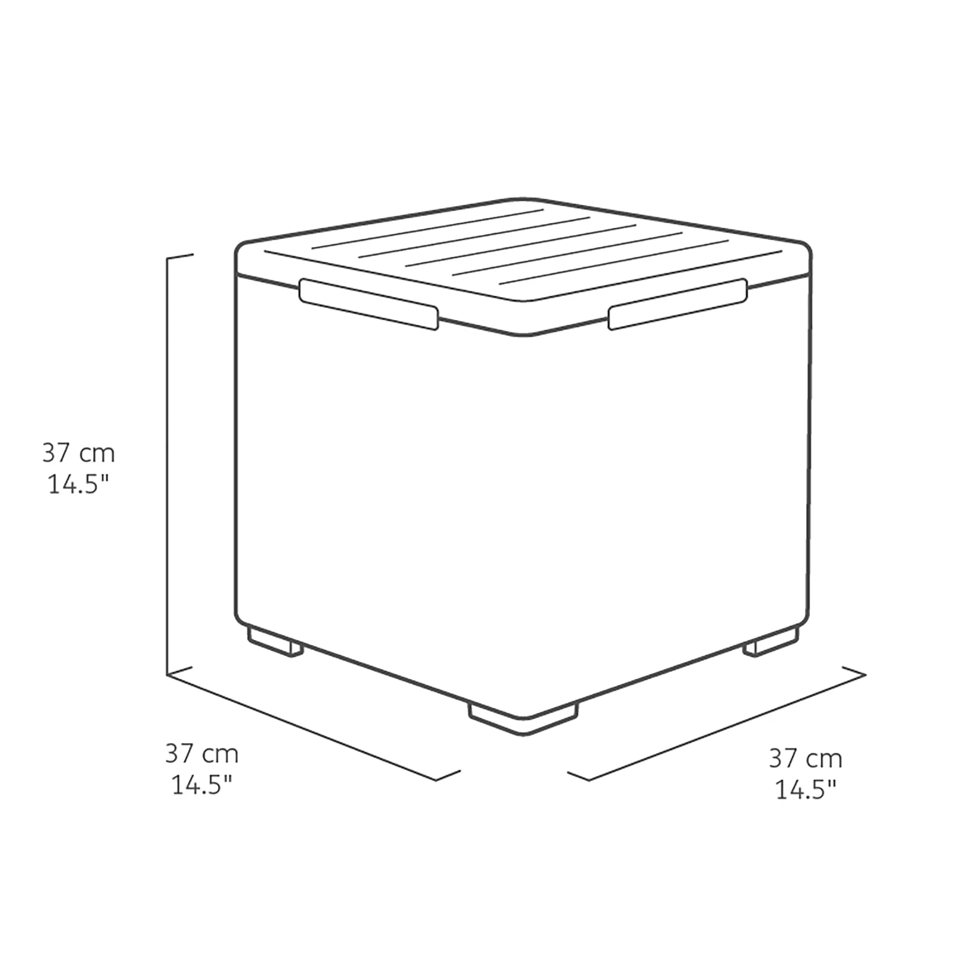 Keter Graphite 38.1L Small Plastic Storage Box & Lid - Image 7