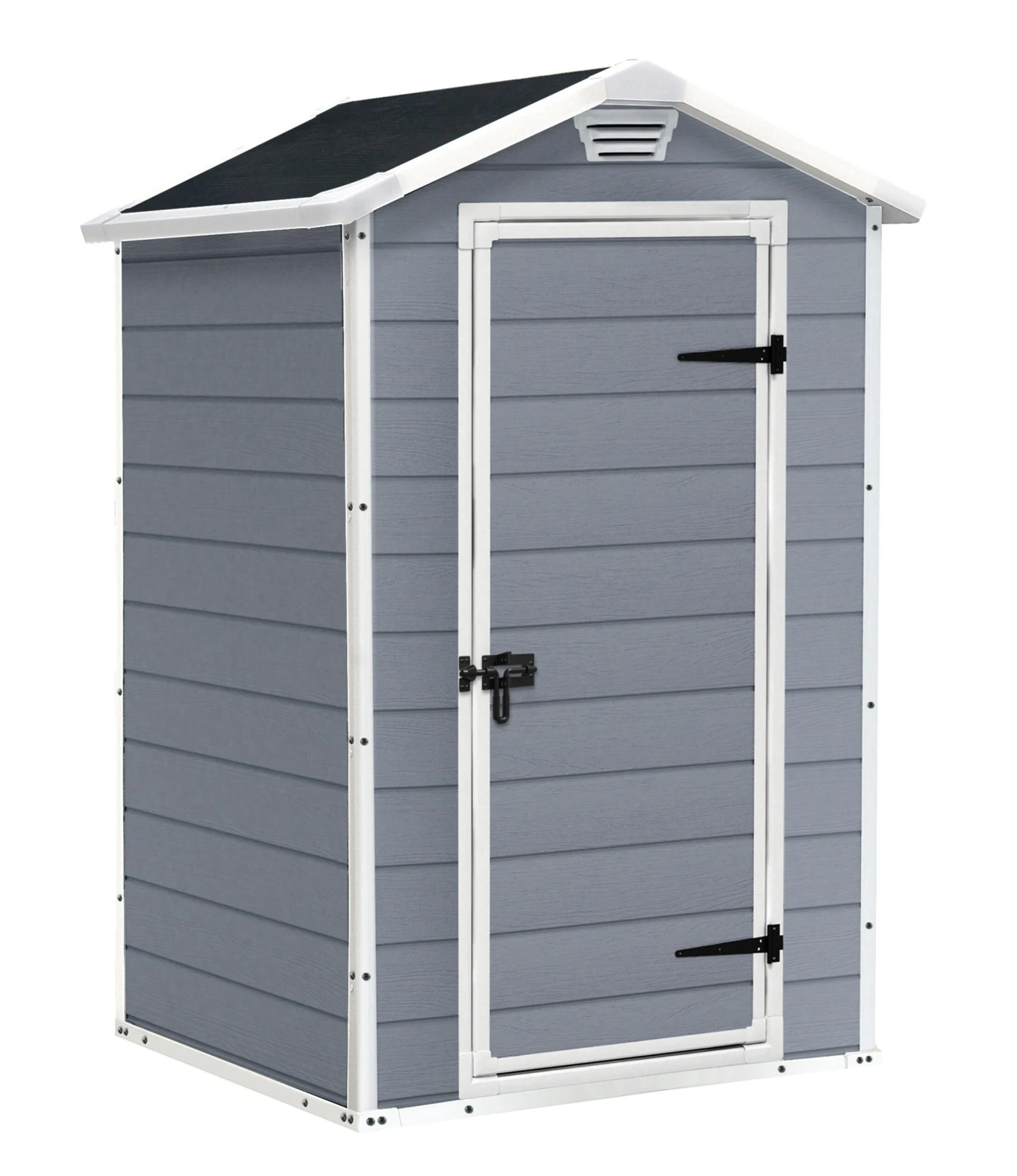Keter Manor 4x3 Ft Apex Grey Plastic Shed (Base Included) - Image 3