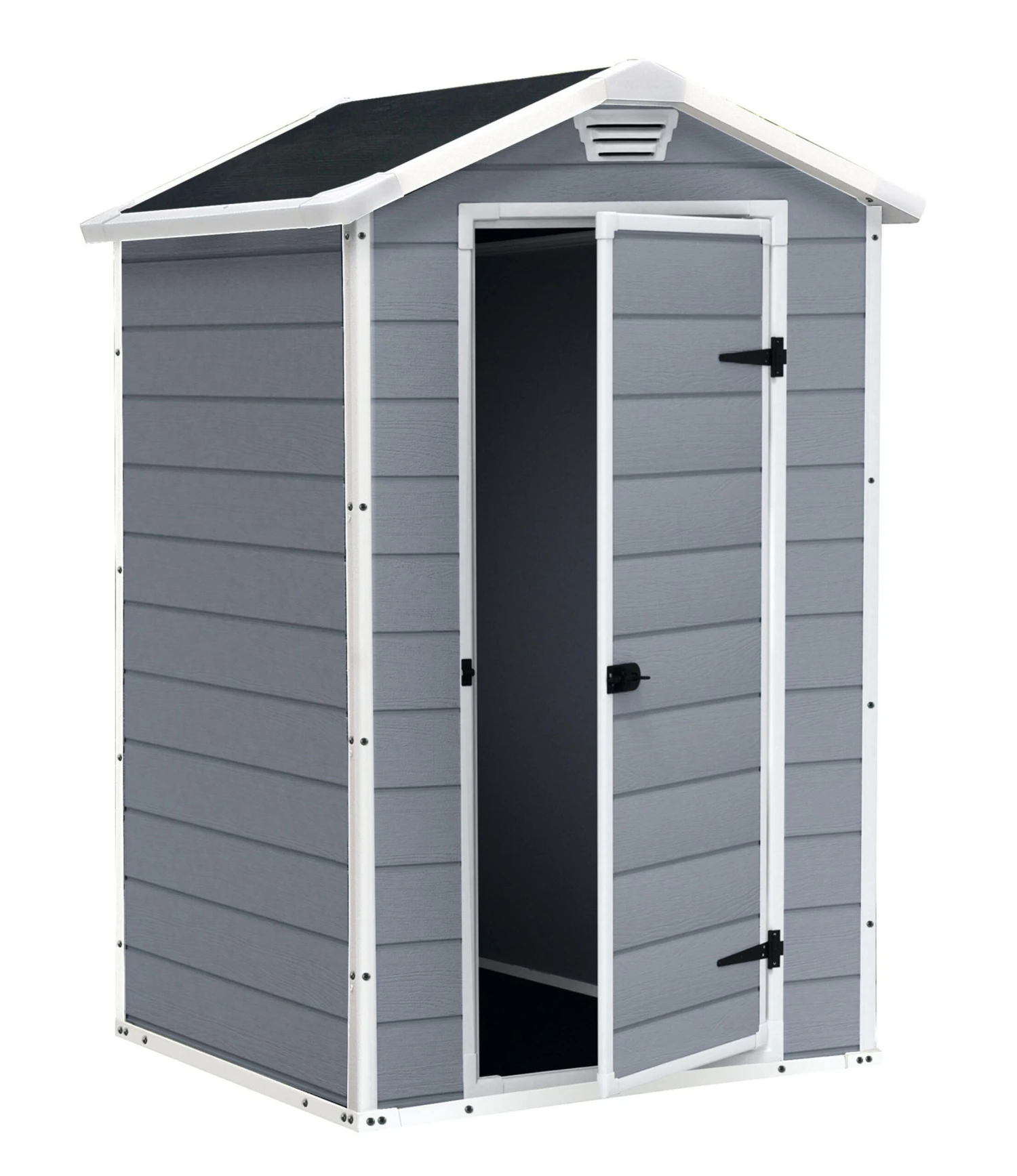 Keter Manor 4x3 Ft Apex Grey Plastic Shed (Base Included) - Image 4