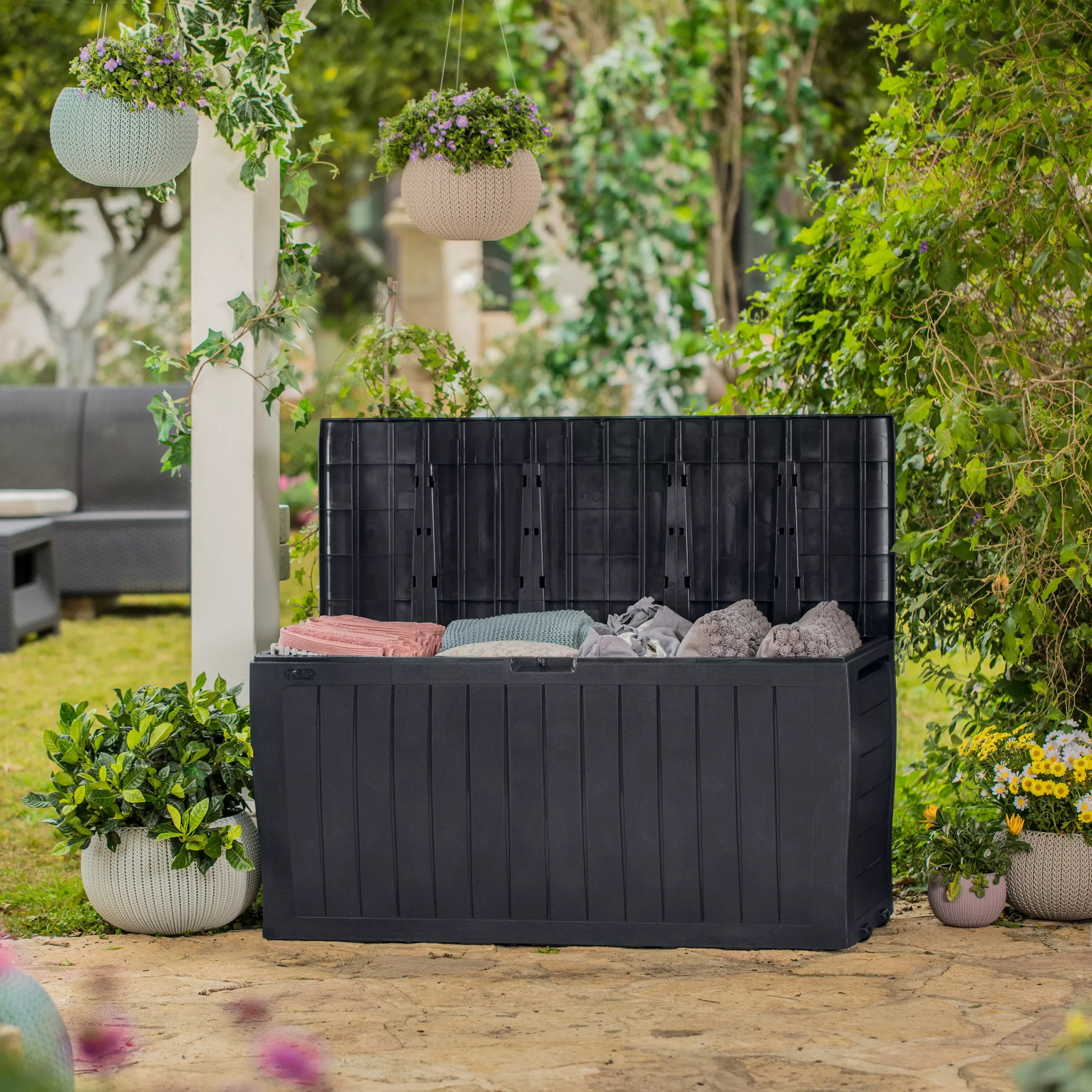 Keter Marvel Plus Grey Plastic 4x1 Garden Storage Box 270L - Image 3