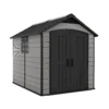 Keter Premier Grey Plastic 2 Door 2 Windows Shed With Floor (Base Included)