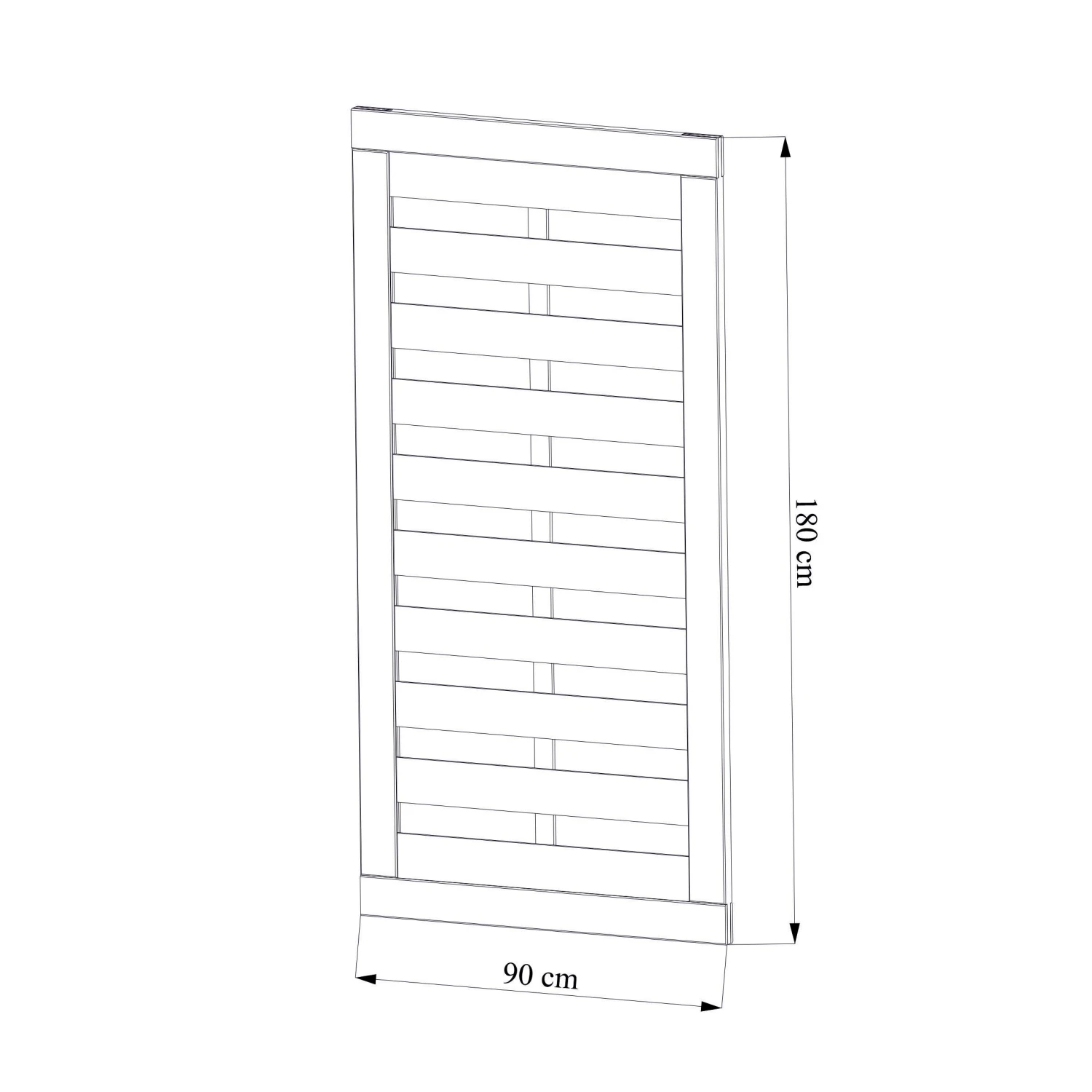 Klikstrom Tiama Pine Horizontal Slats Gate, (H)1.8m (W)0.9m - Image 5
