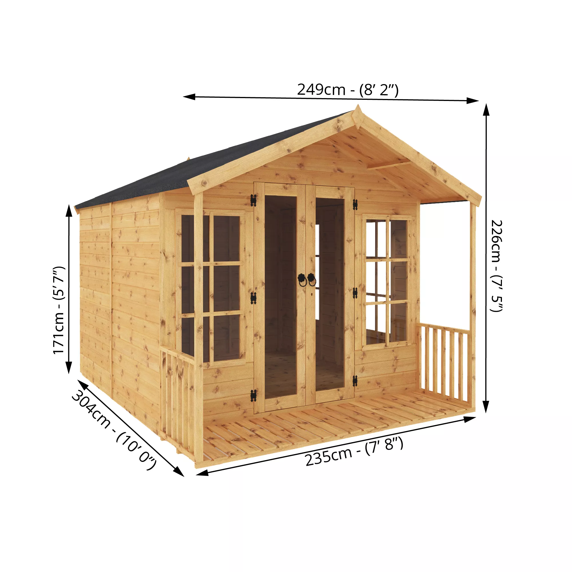 Mercia 10x8 Apex Shiplap Summer House With Double Door - Image 3