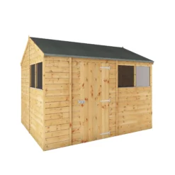Mercia 10x8 Ft Reverse Apex Tongue & Groove Wooden 4 Windows Shed With Floor