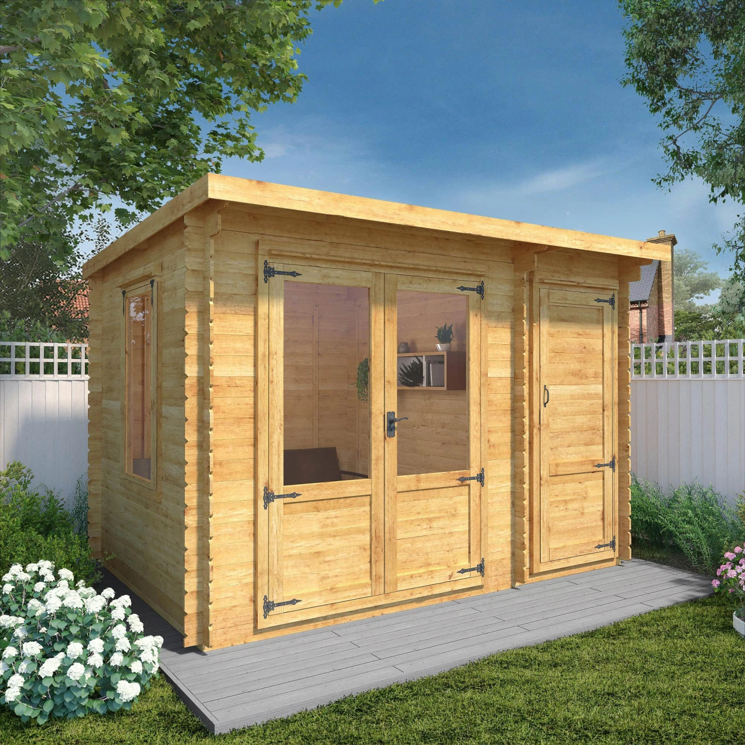 Mercia 11x8 Pent Tongue & Groove Cabin With Double Door - Image 8