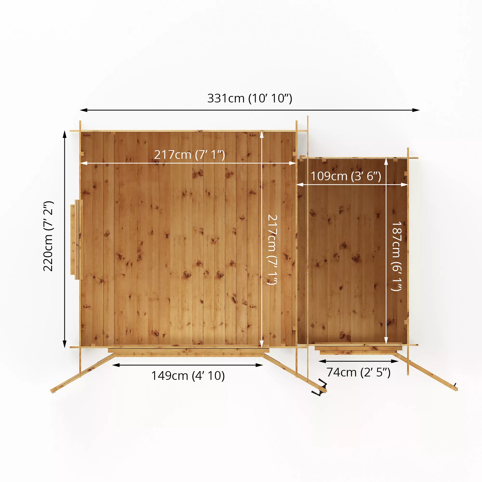 Mercia 11x8 Pent Tongue & Groove Cabin With Double Door - Image 11