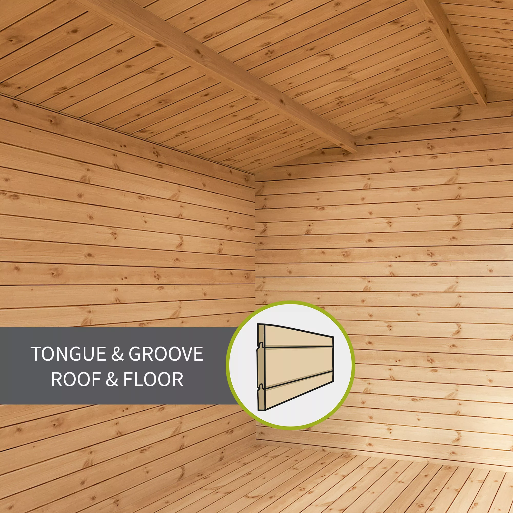 Mercia 11x8 Pent Tongue & Groove Cabin With Double Door - Image 2