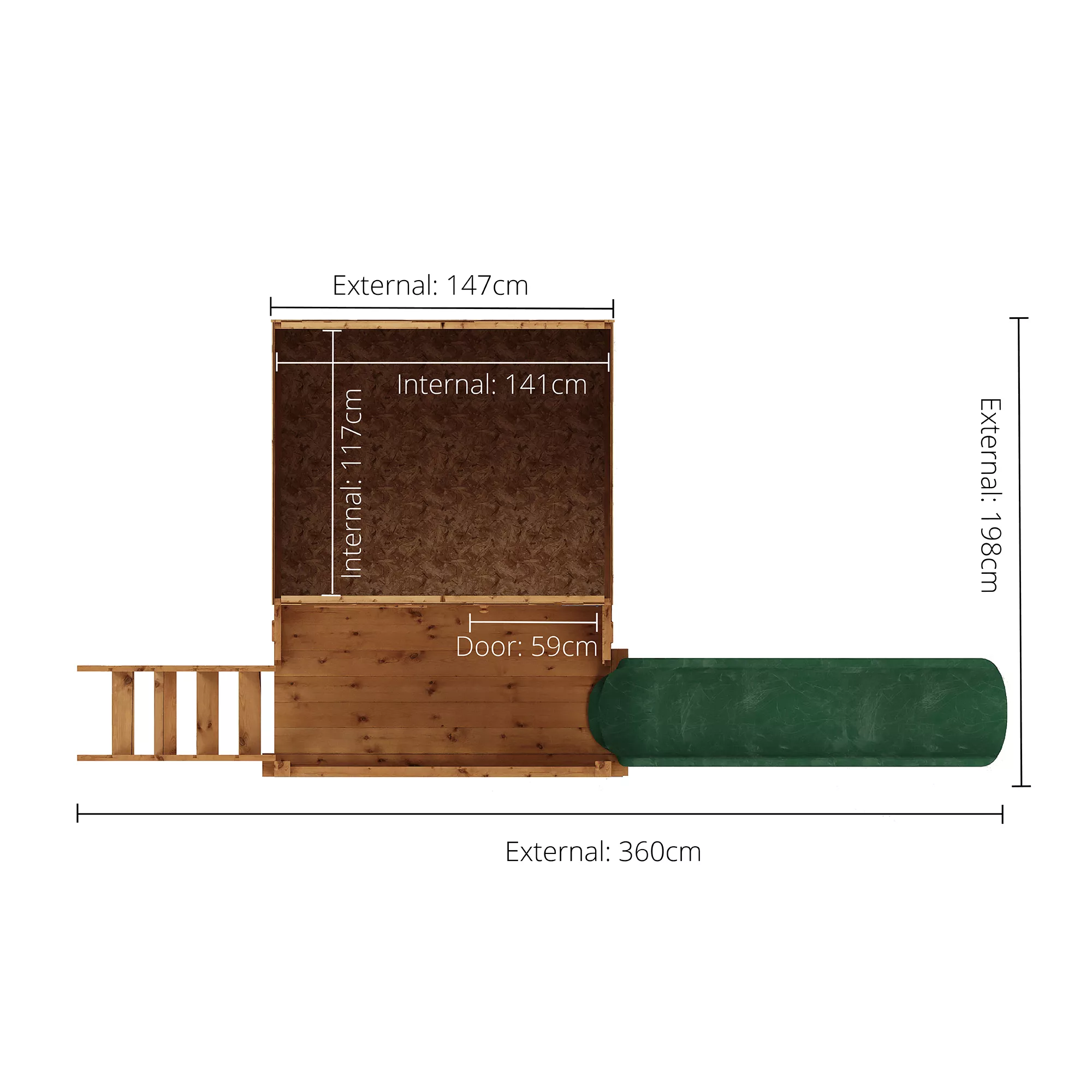 Mercia 12x6 Poppy Apex Shiplap Tower Slide Playhouse - Assembly Service Included - Image 4