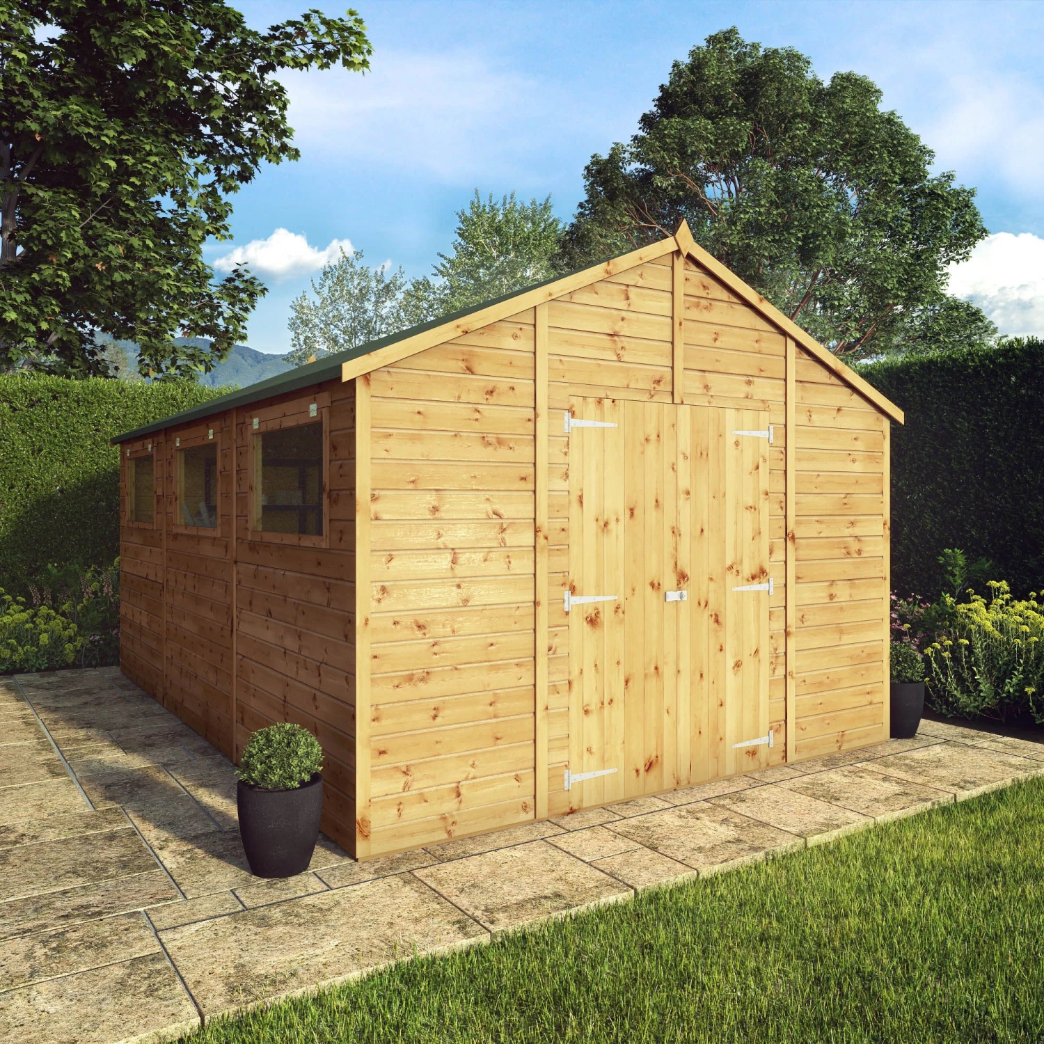 Mercia 15x10 Apex Shiplap Workshop With Double Door - Image 9