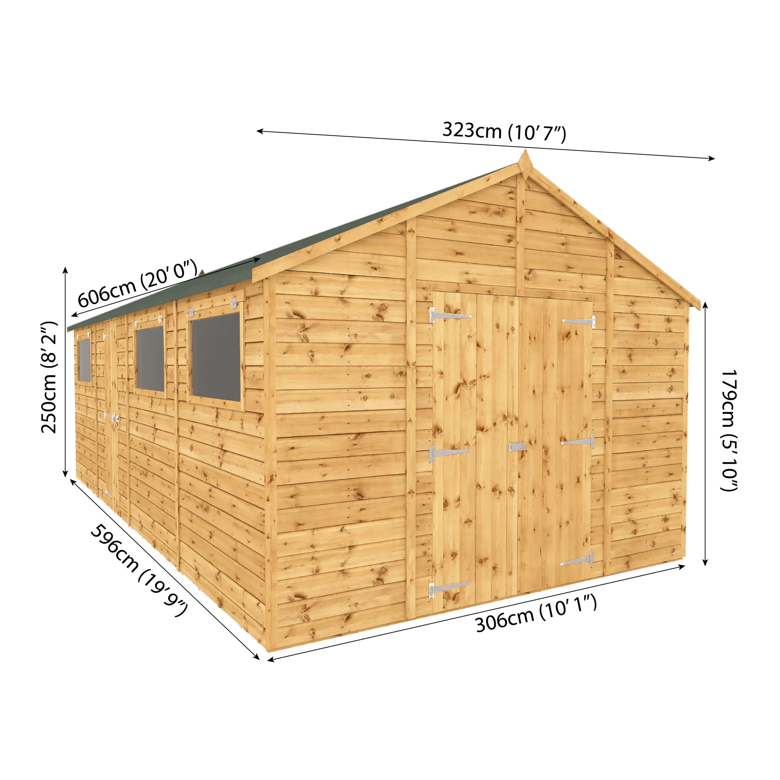 Mercia 20x10 Apex Shiplap Workshop With Double Door - Image 11