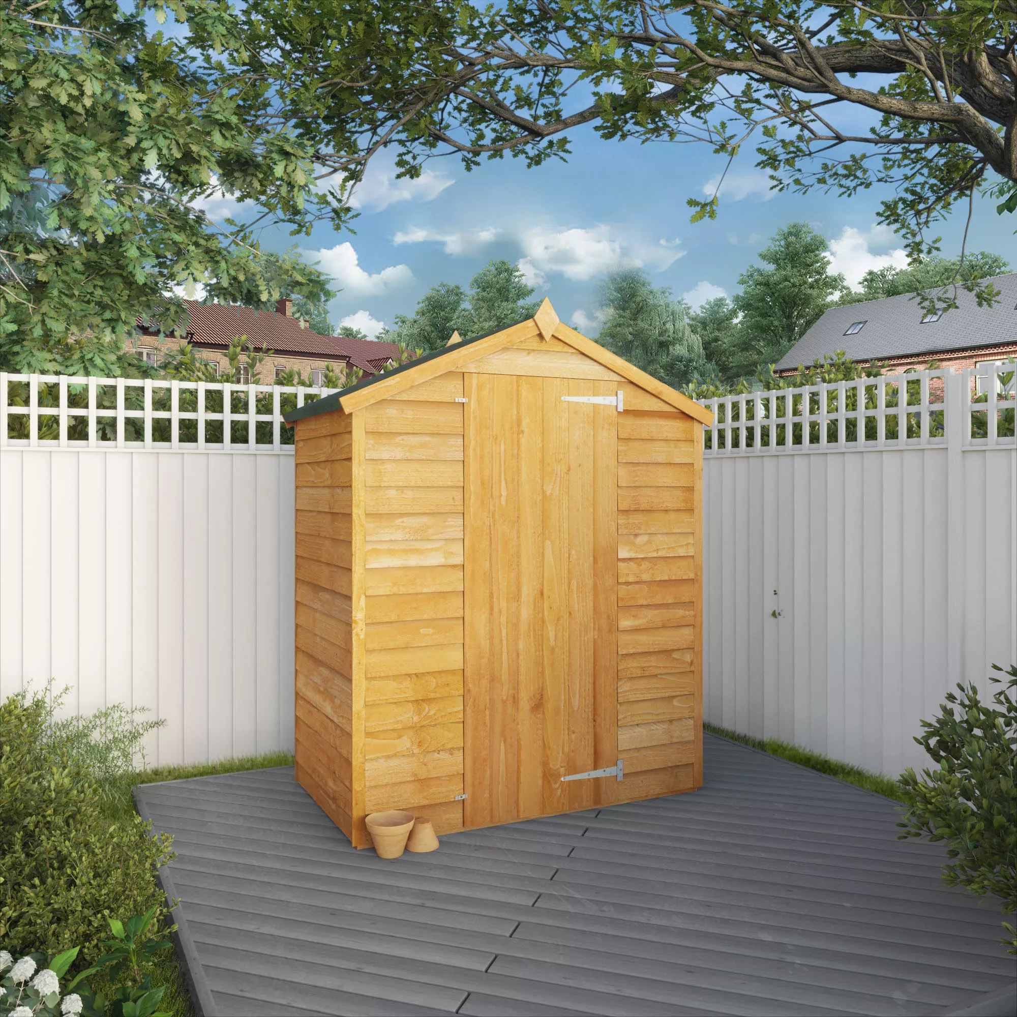 Mercia 5x3 Ft Apex Overlap Wooden Shed With Floor - Image 7