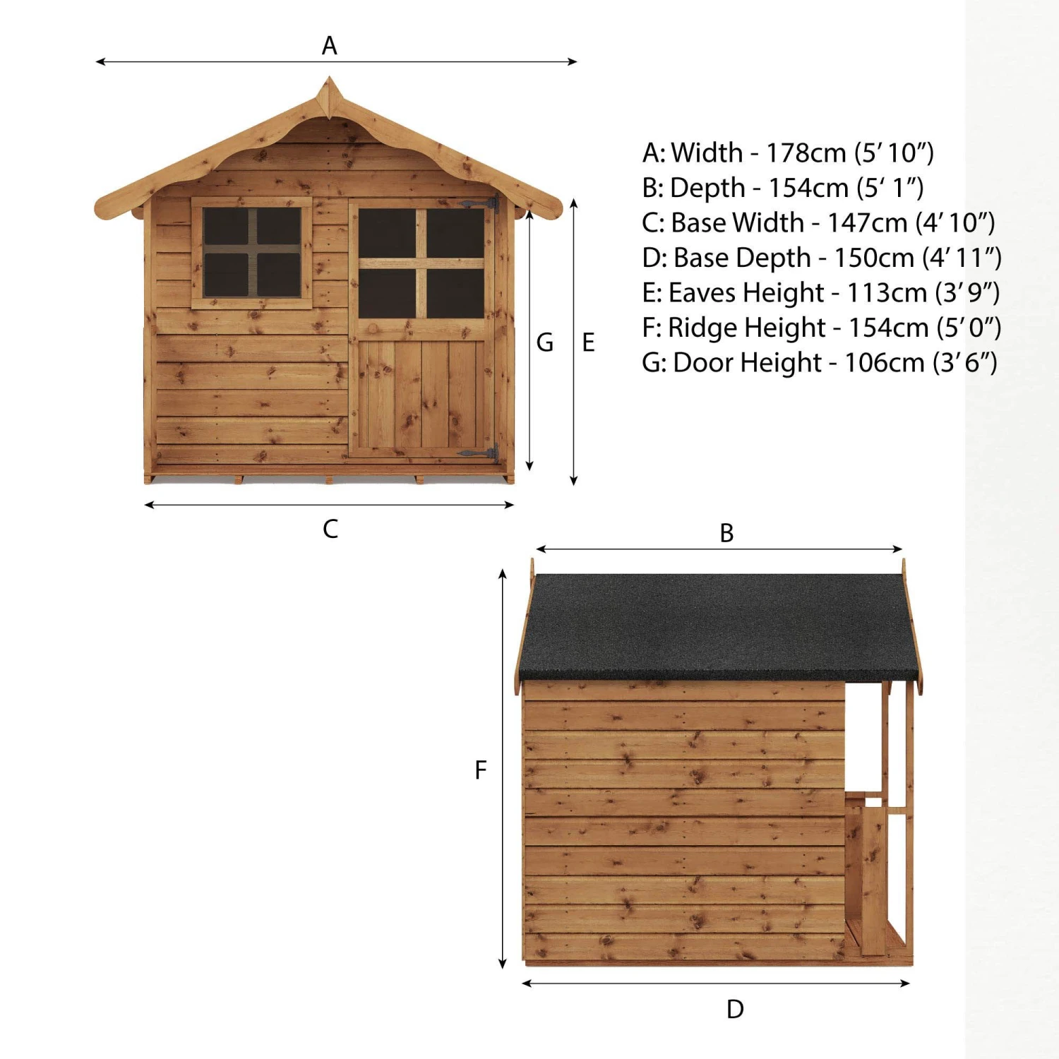 Mercia 5x5 Poppy European Softwood Playhouse Assembly Required - Image 4