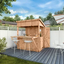 Mercia 6x4 Ft Pent Tongue & Groove Wooden Garden Bar With Single Door
