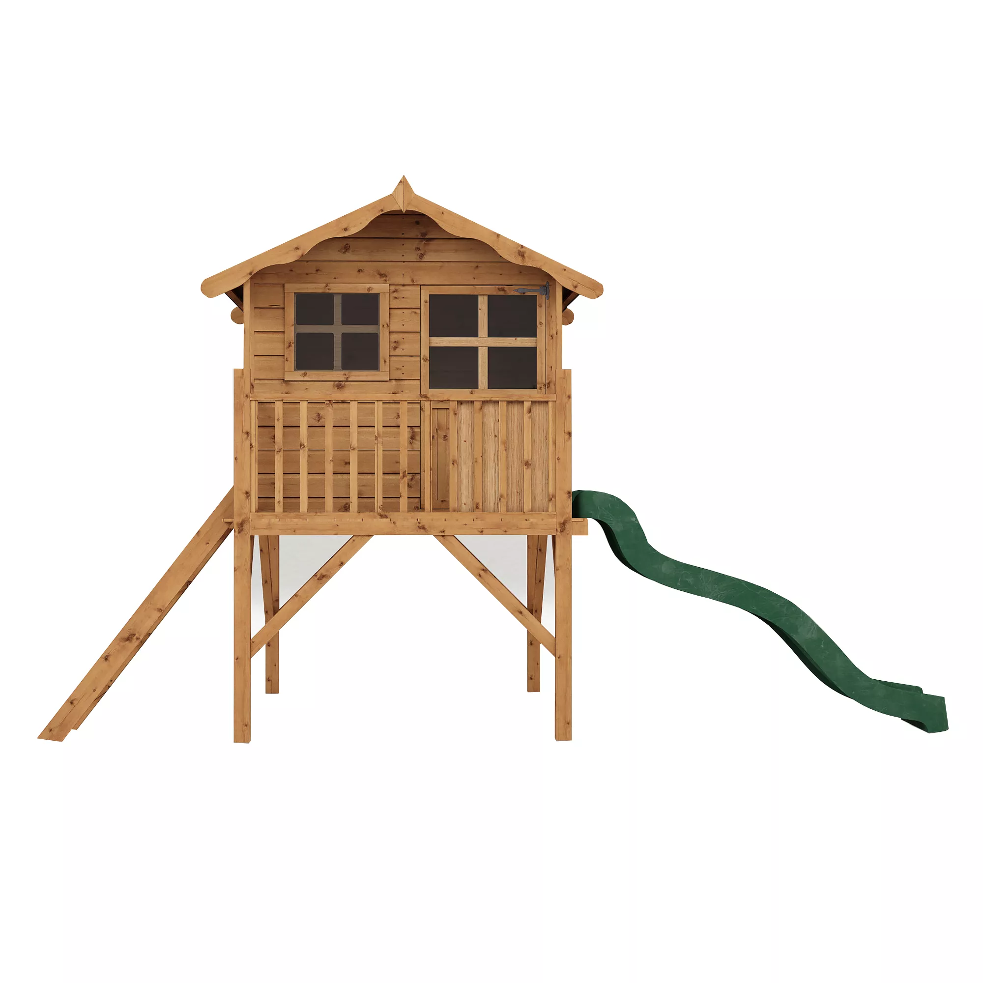 Mercia 7x5 Poppy European Softwood Tower Slide Playhouse Assembly Required - Image 3