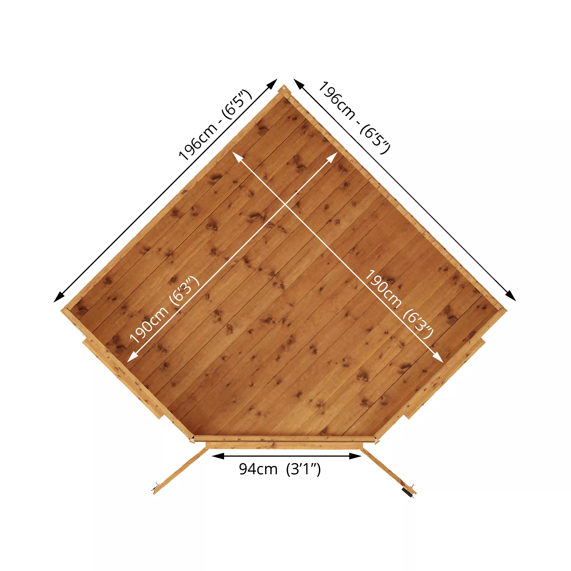 Mercia 7x7 Pent Shiplap Summer House With Double Door - Image 5