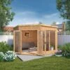 Mercia Corner 9x9 Ft Flat Shiplap Wooden Summer House With Double Door