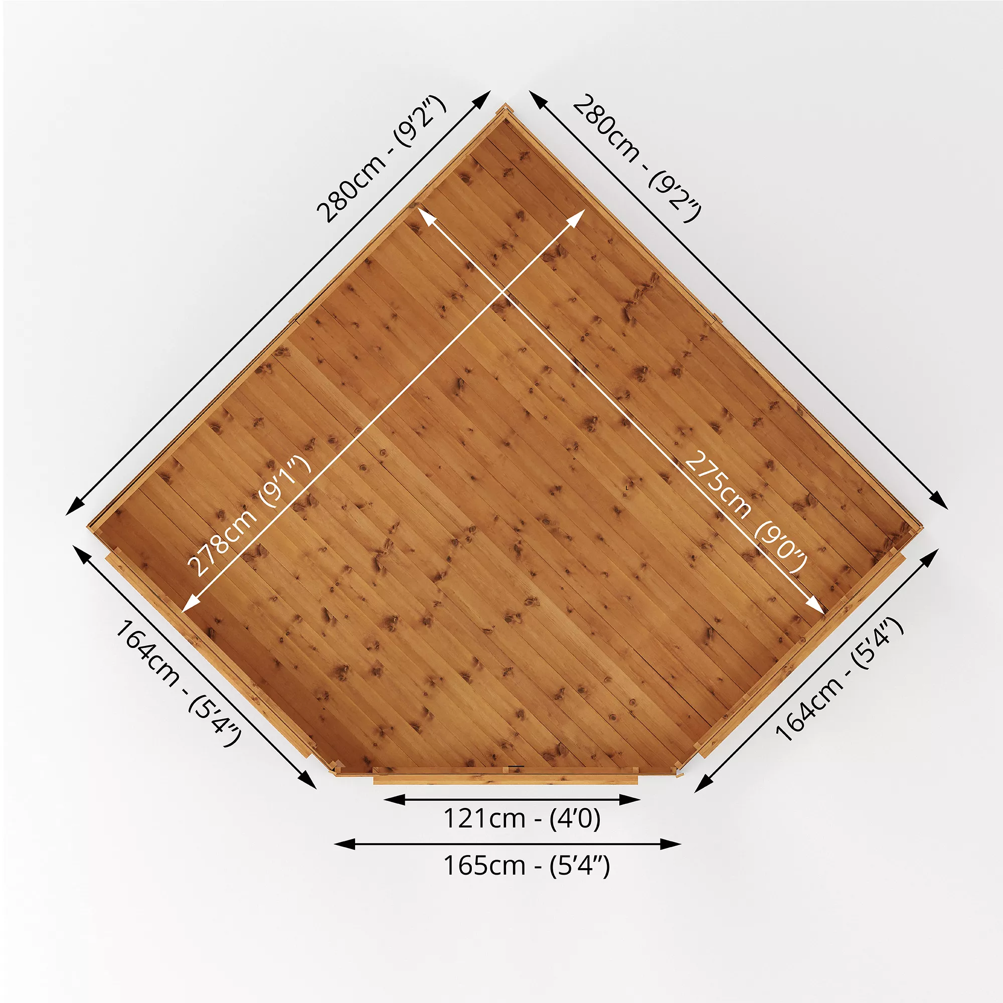 Mercia Corner 9x9 Ft Flat Shiplap Wooden Summer House With Double Door - Image 8