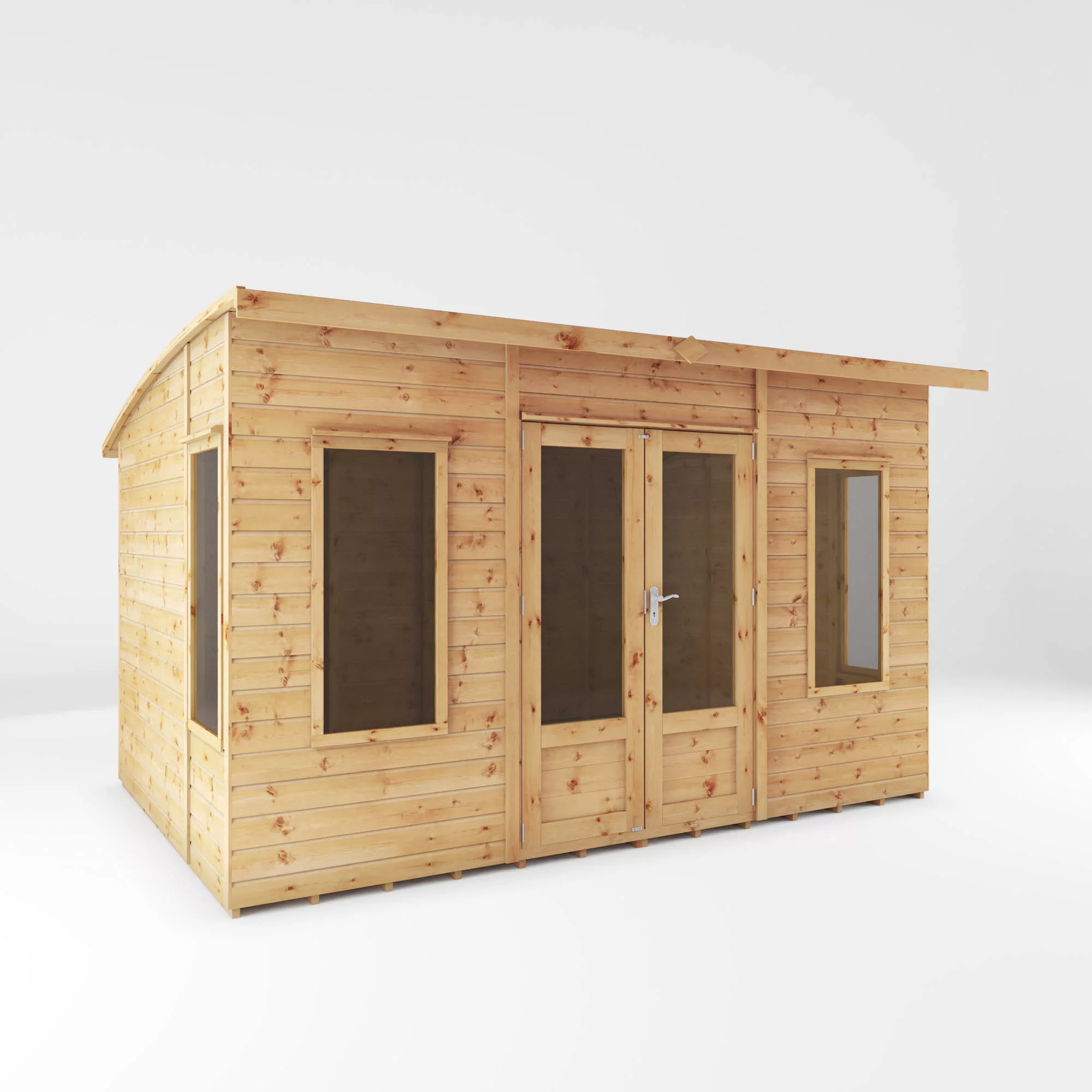 Mercia Helios 12x8 Ft Curved Shiplap Wooden Summer House With Double Door - Image 2