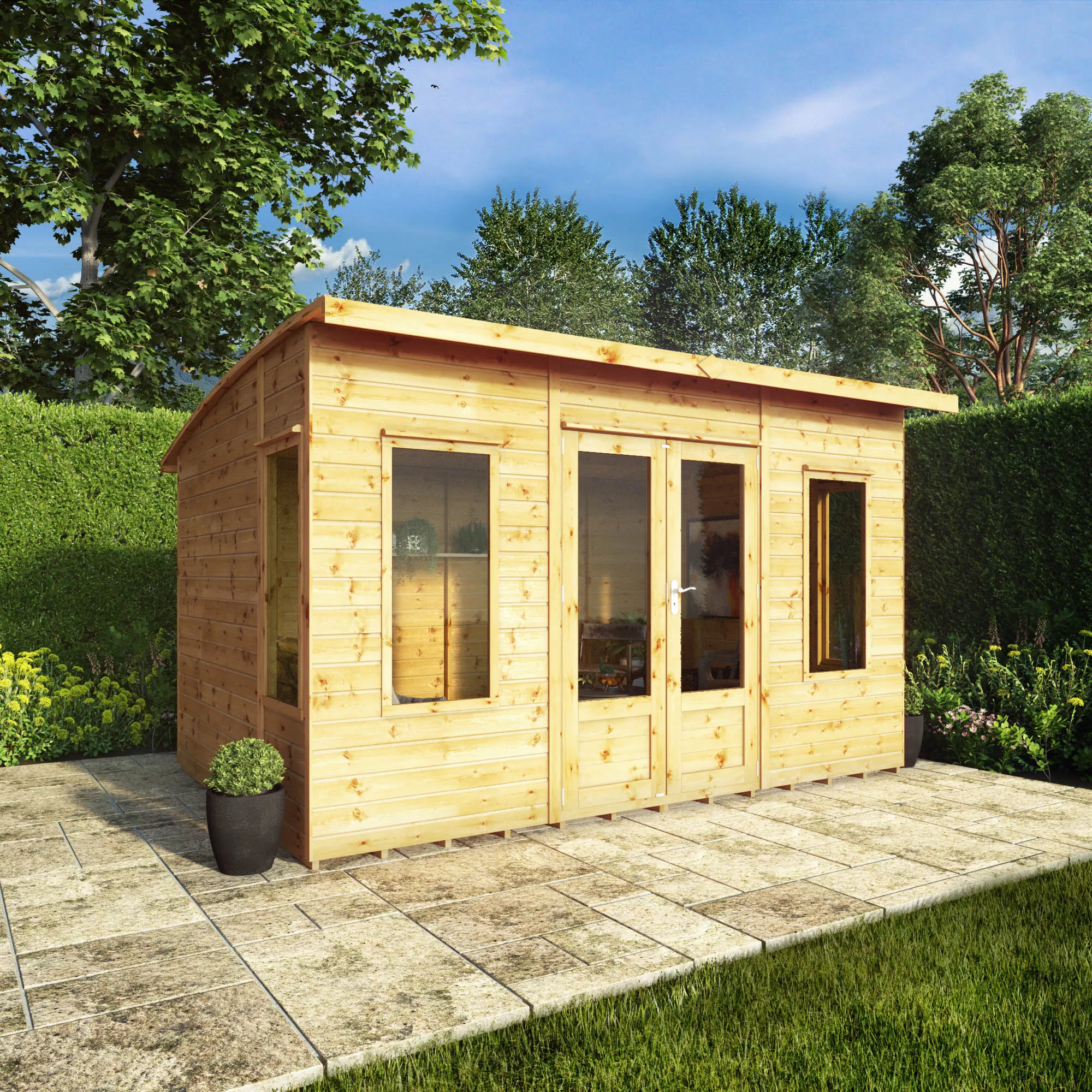 Mercia Helios 12x8 Ft Curved Shiplap Wooden Summer House With Double Door