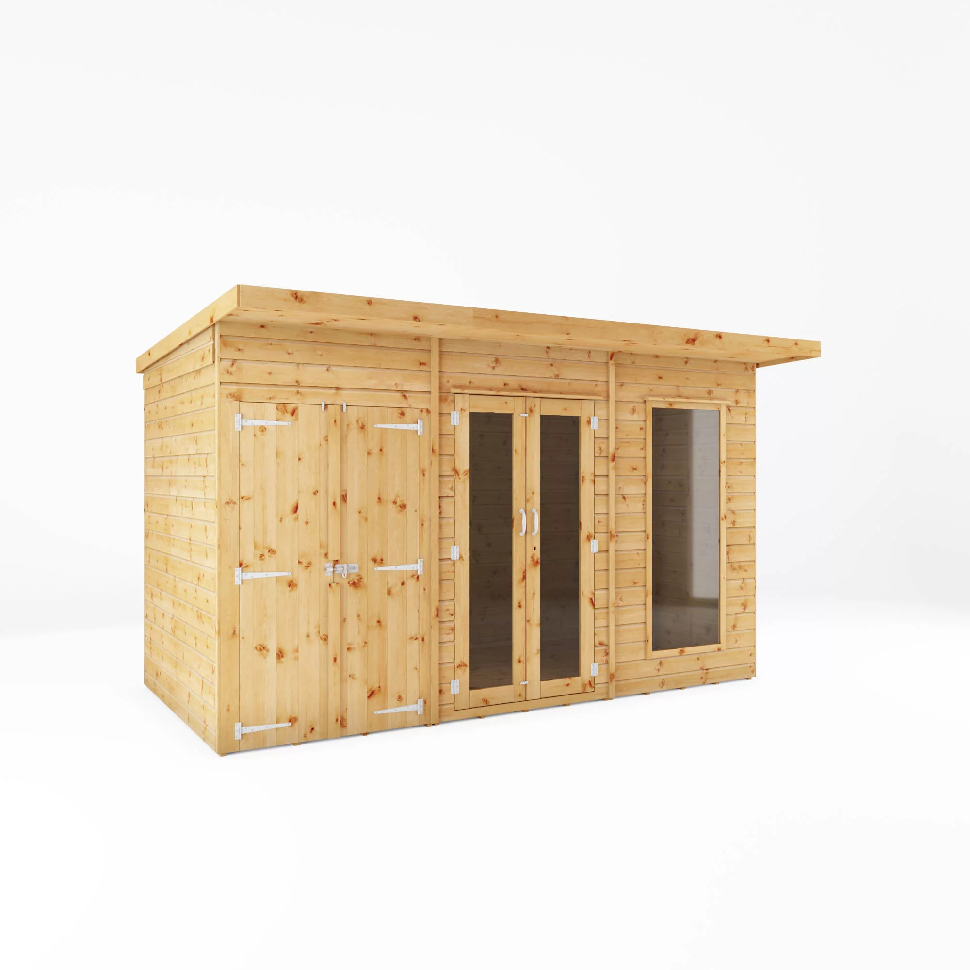 Mercia Maine 12x6 Ft Pent Shiplap Wooden Summer House With Double Door - Image 2