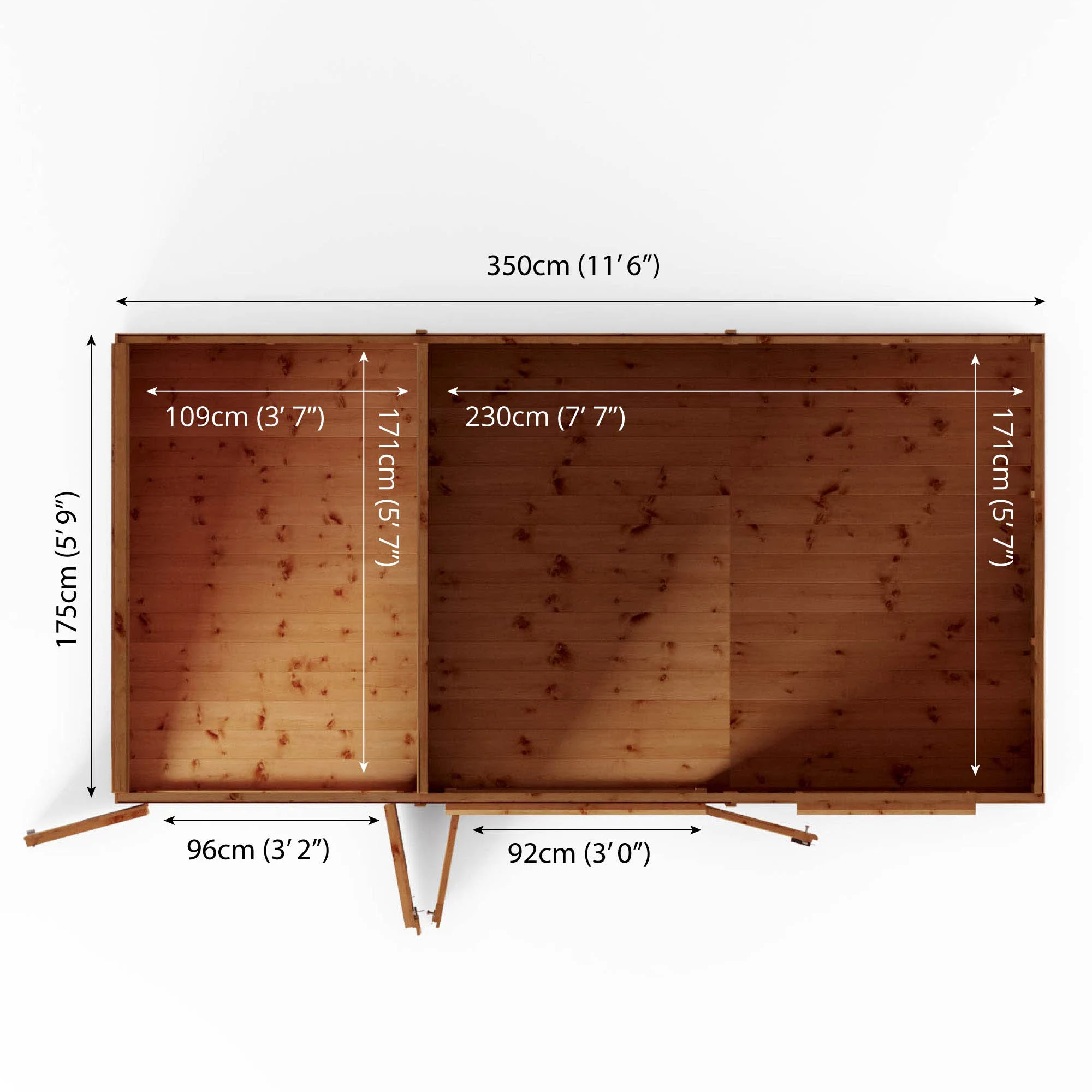 Mercia Maine 12x6 Ft Pent Shiplap Wooden Summer House With Double Door - Image 10