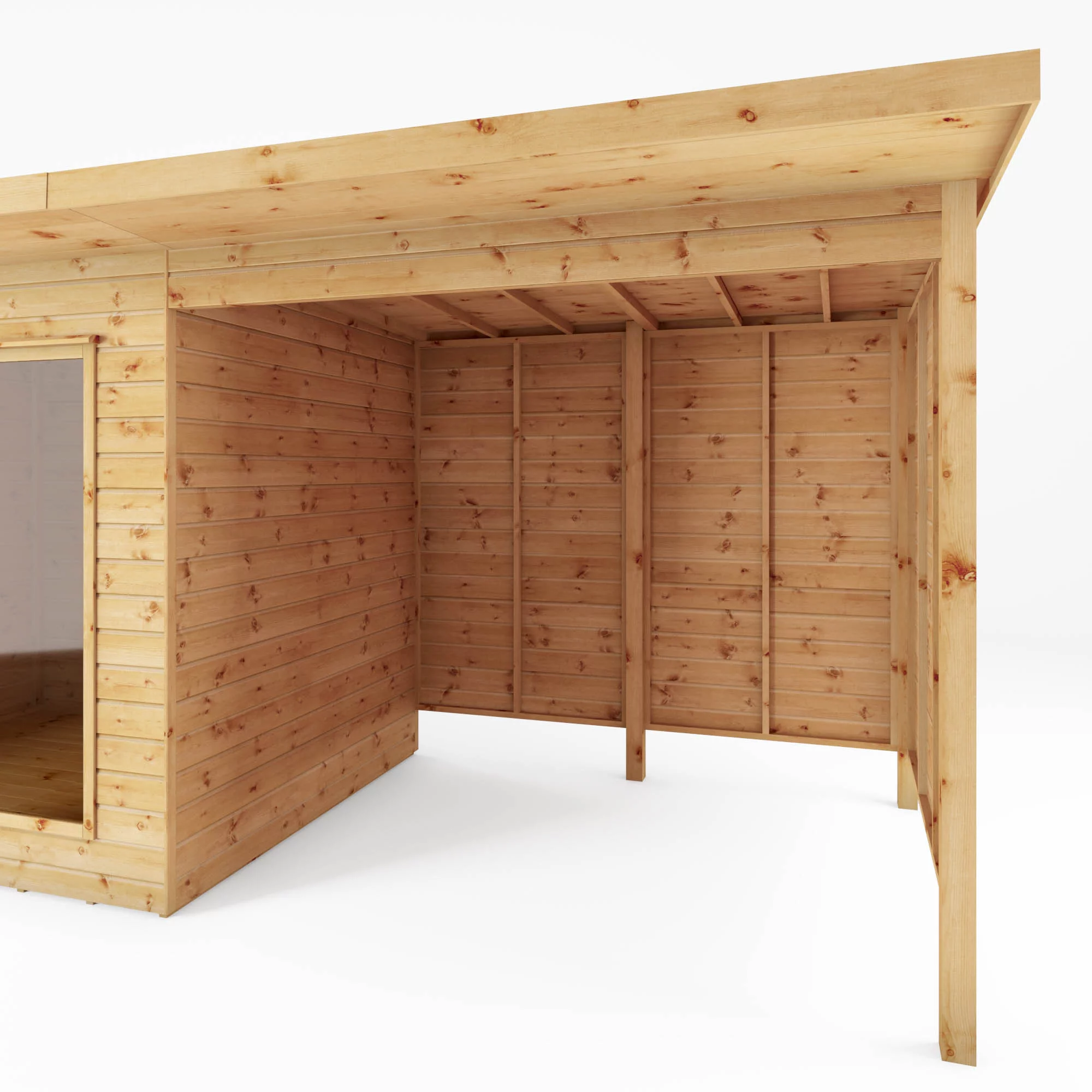 Mercia Maine 16x6 Ft Pent Shiplap Wooden Summer House With Double Door - Image 6