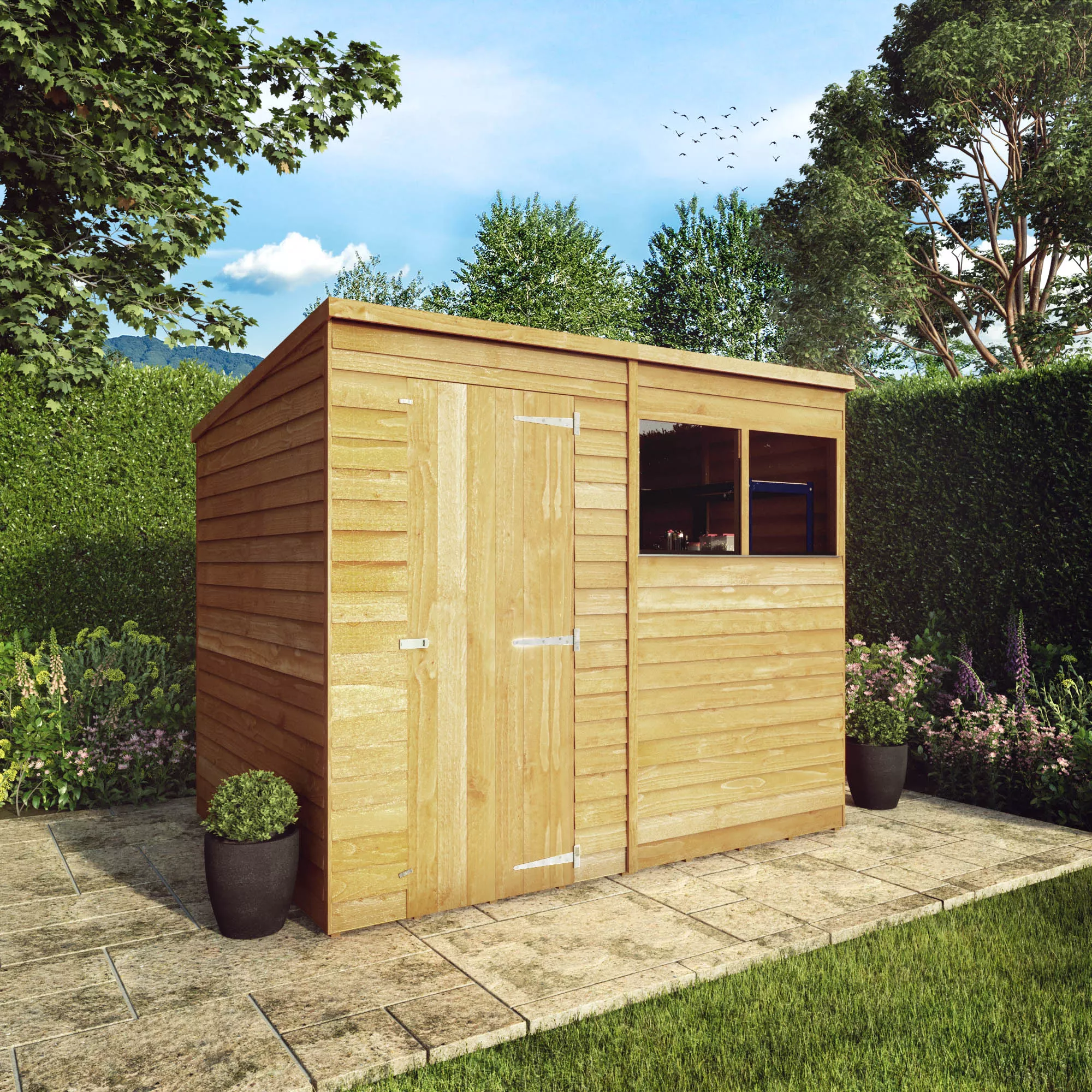 Mercia Pent Overlap Solid Wood Shed With Floor