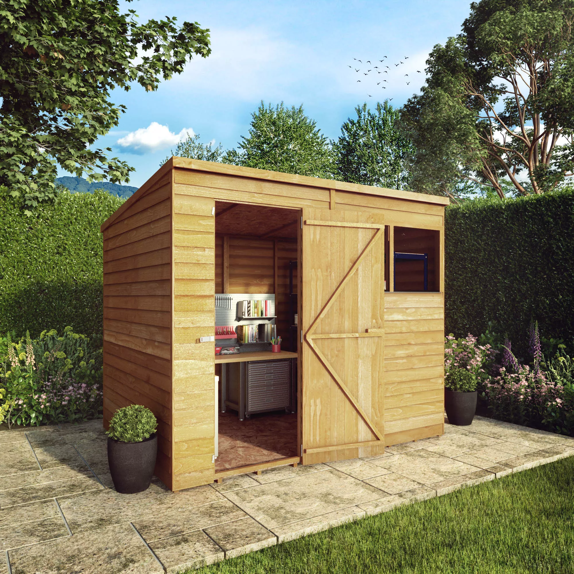 Mercia Pent Overlap Solid Wood Shed With Floor - Image 7