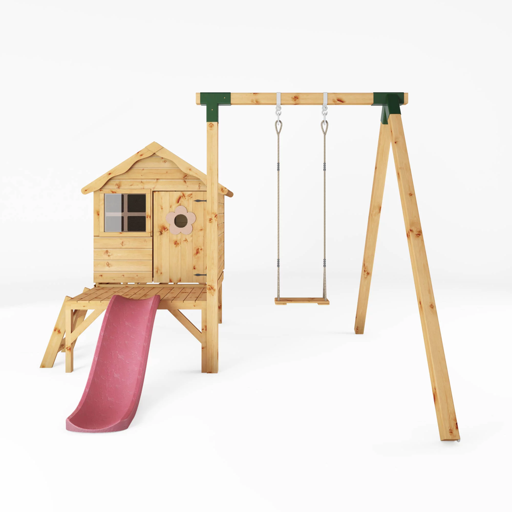 Mercia Snug Wooden Swing Set & Slide - Image 3