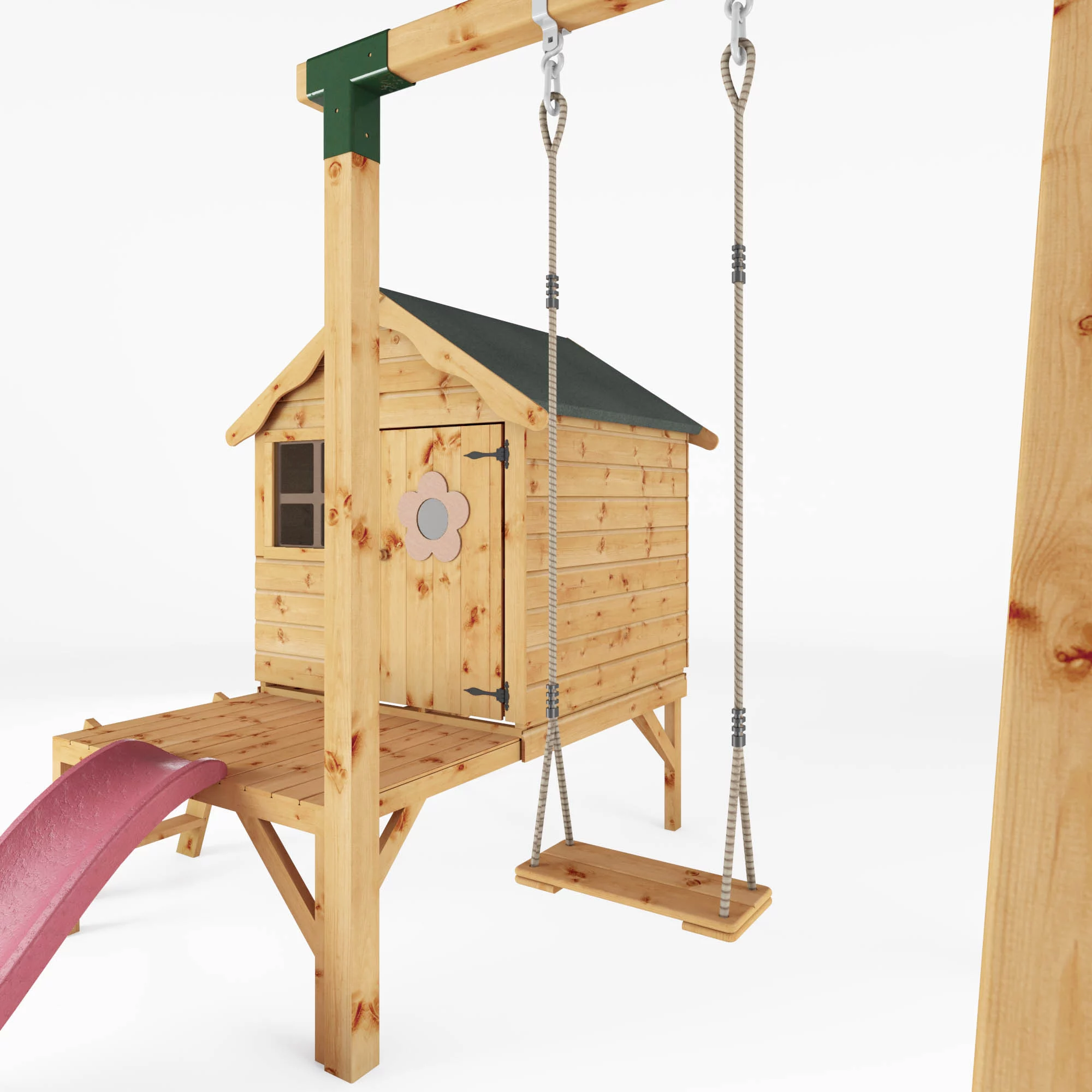 Mercia Snug Wooden Swing Set & Slide - Image 6