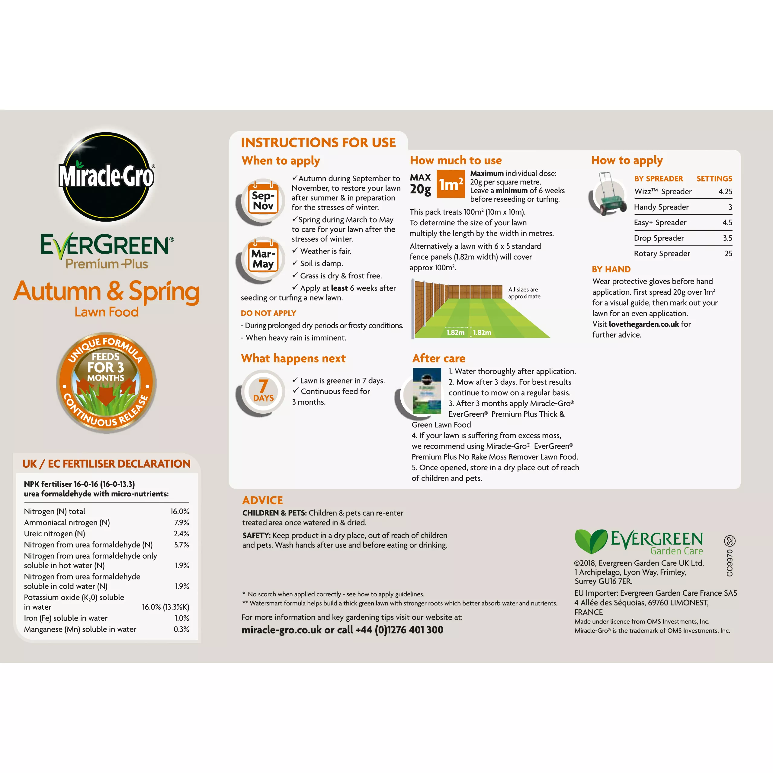 Miracle-Gro Autumn & Spring Lawn Fertiliser Granules 100m² 2kg - Image 2