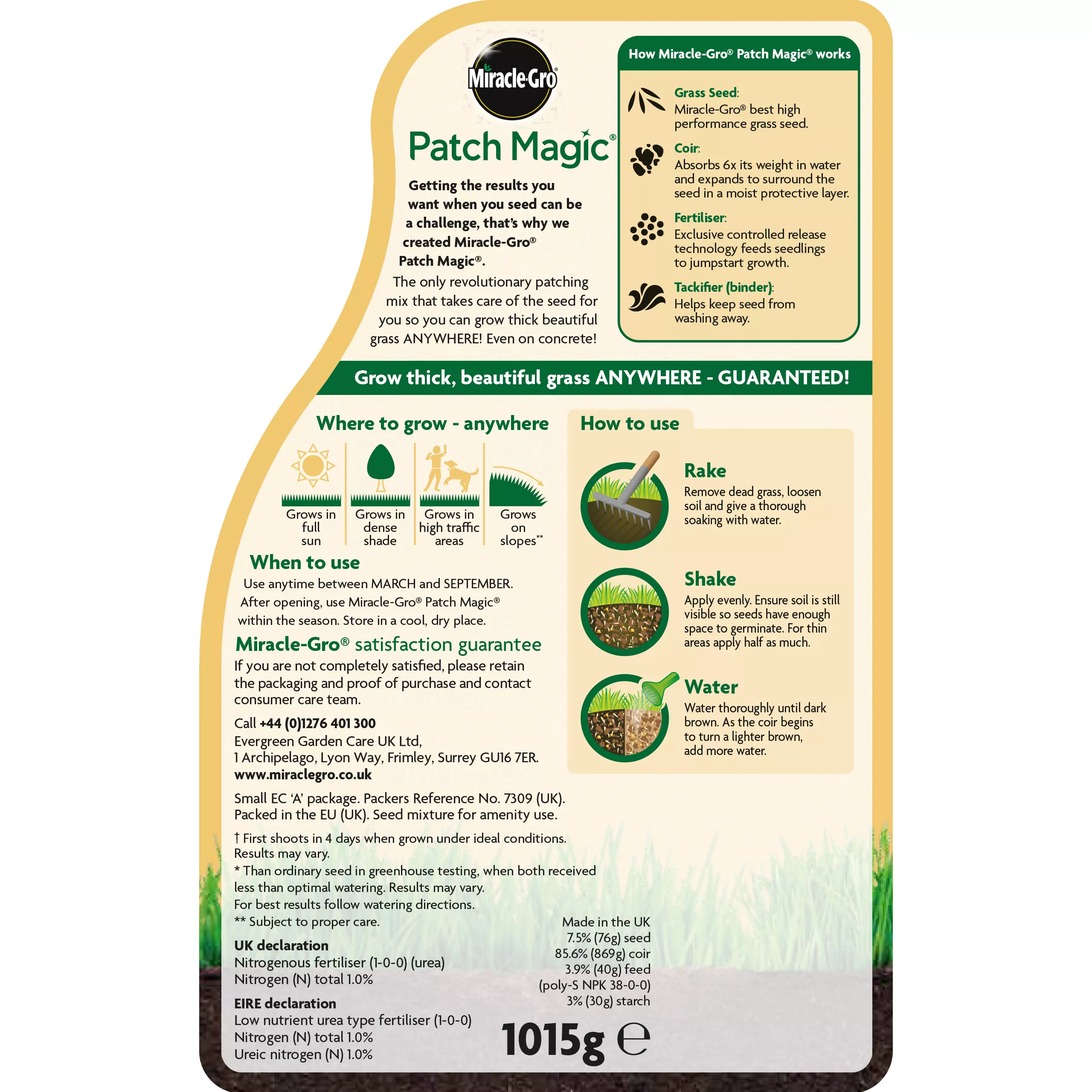 Miracle-Gro Patch Magic Lawn Patch Repairer 13m² 1L 1kg - Image 2