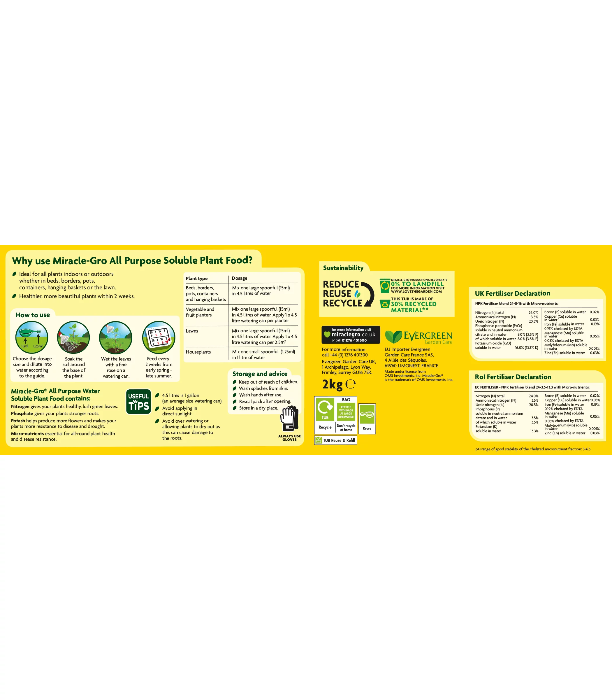 Miracle-Gro Soluble Universal Plant Feed 2kg - Image 2