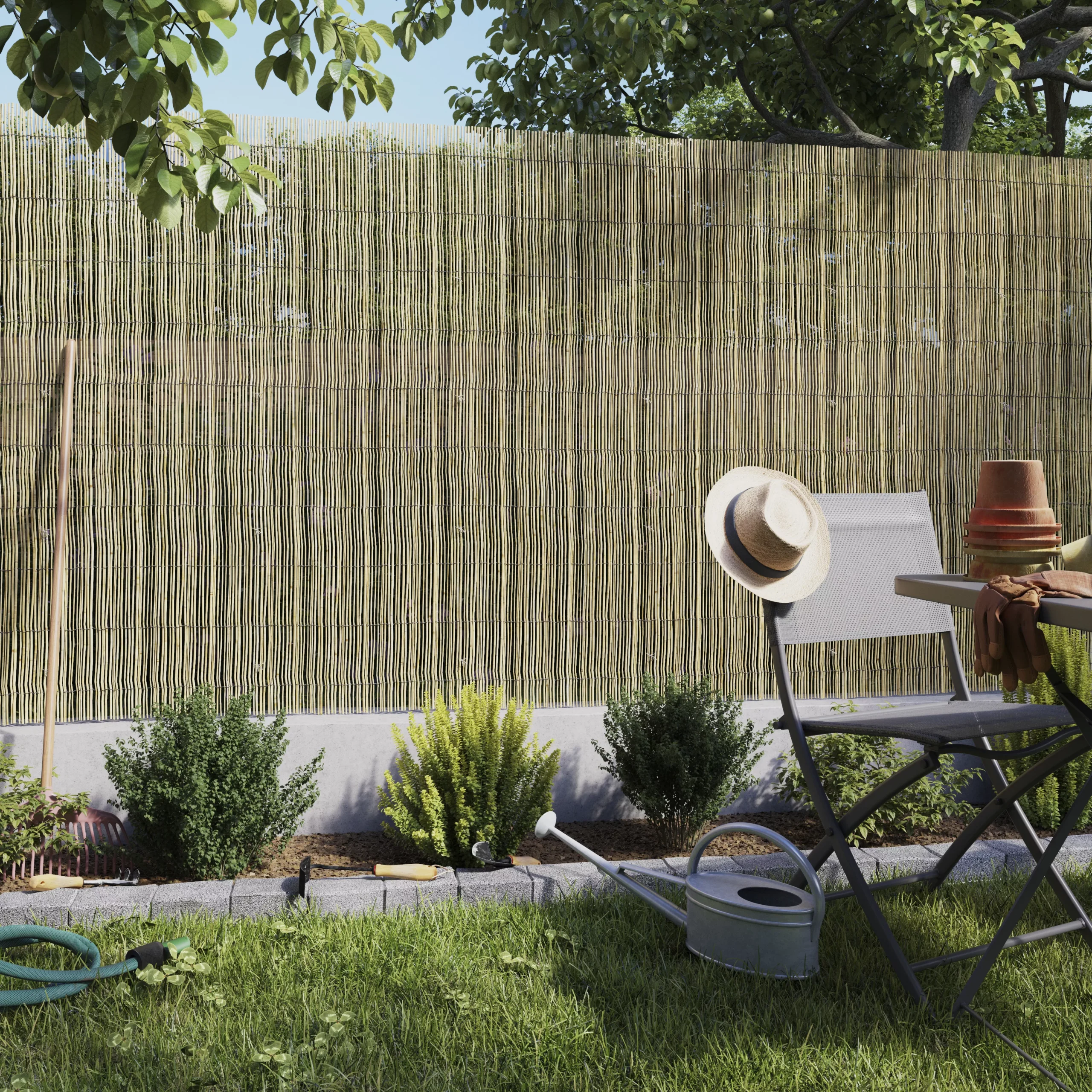 Natural Reed Garden Screen (H)1.5m (W)3m - Image 4