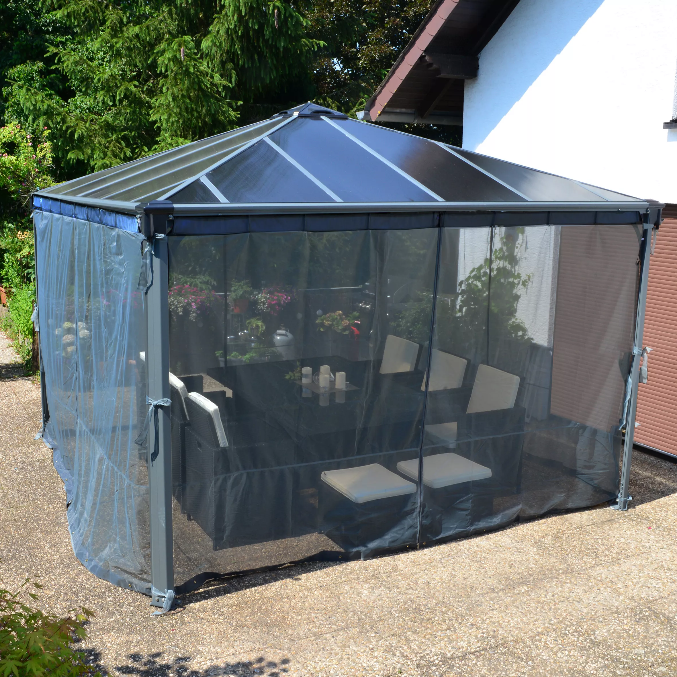 Palram - Canopia 3K Series Grey Polyester (PES) Gazebo Netting, Pack Of 6 (L)2170mm (W)3660mm - Image 4