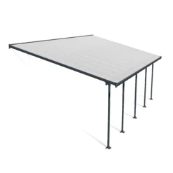 Palram - Canopia Feria Grey Non-retractable Awning, (L)7.87m (H)3.05m (W)3.85m