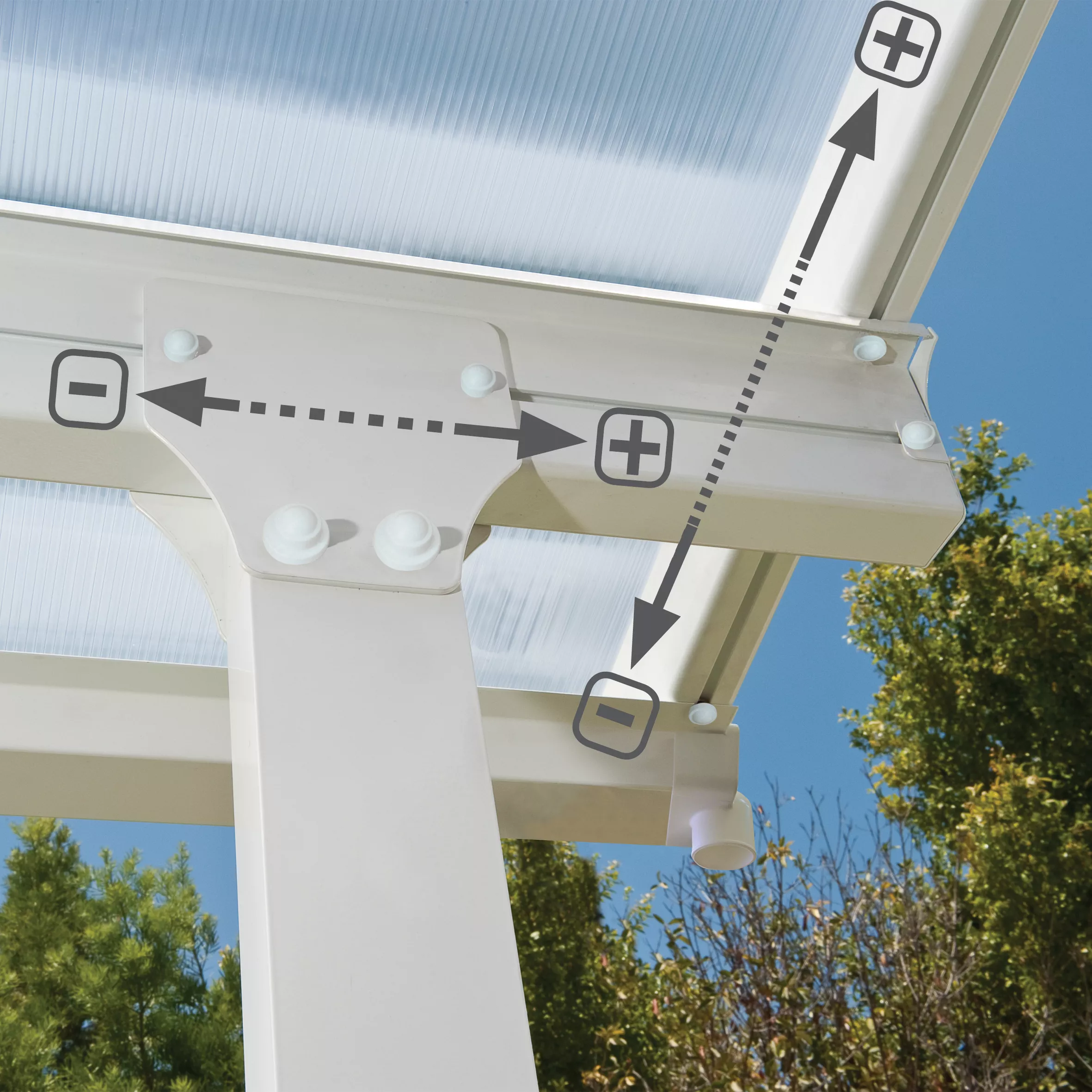 Palram - Canopia Feria White Non-retractable Awning, (L)6.06m (H)3.05m (W)3.85m - Image 8