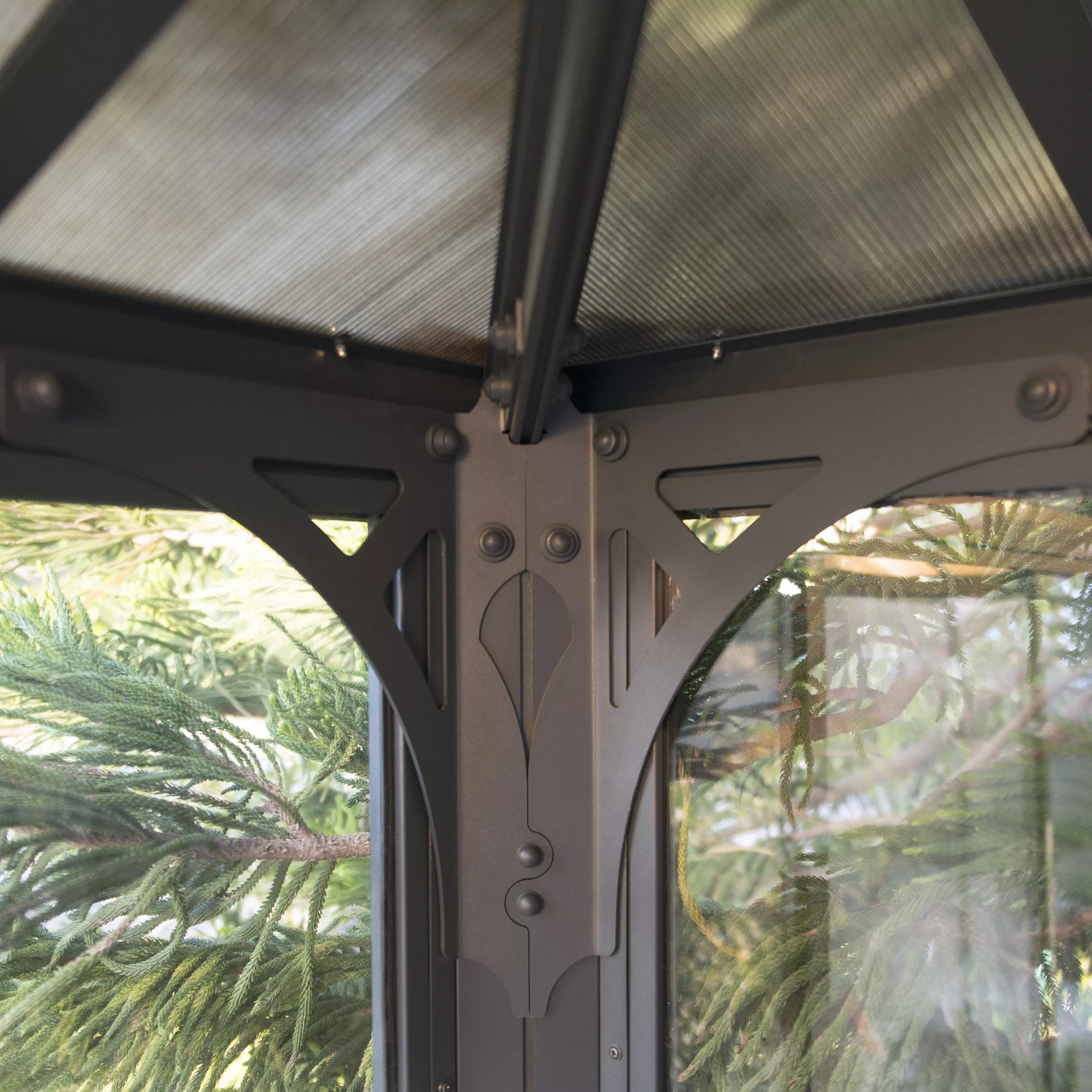 Palram - Canopia Ledro Grey Rectangular Gazebo, (W)2.95m (D)2.95m - Assembly Required - Image 4