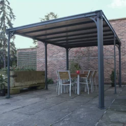 Palram - Canopia Milano Grey Rectangular Gazebo, (W)4.26m (D)3.09m - Assembly Required