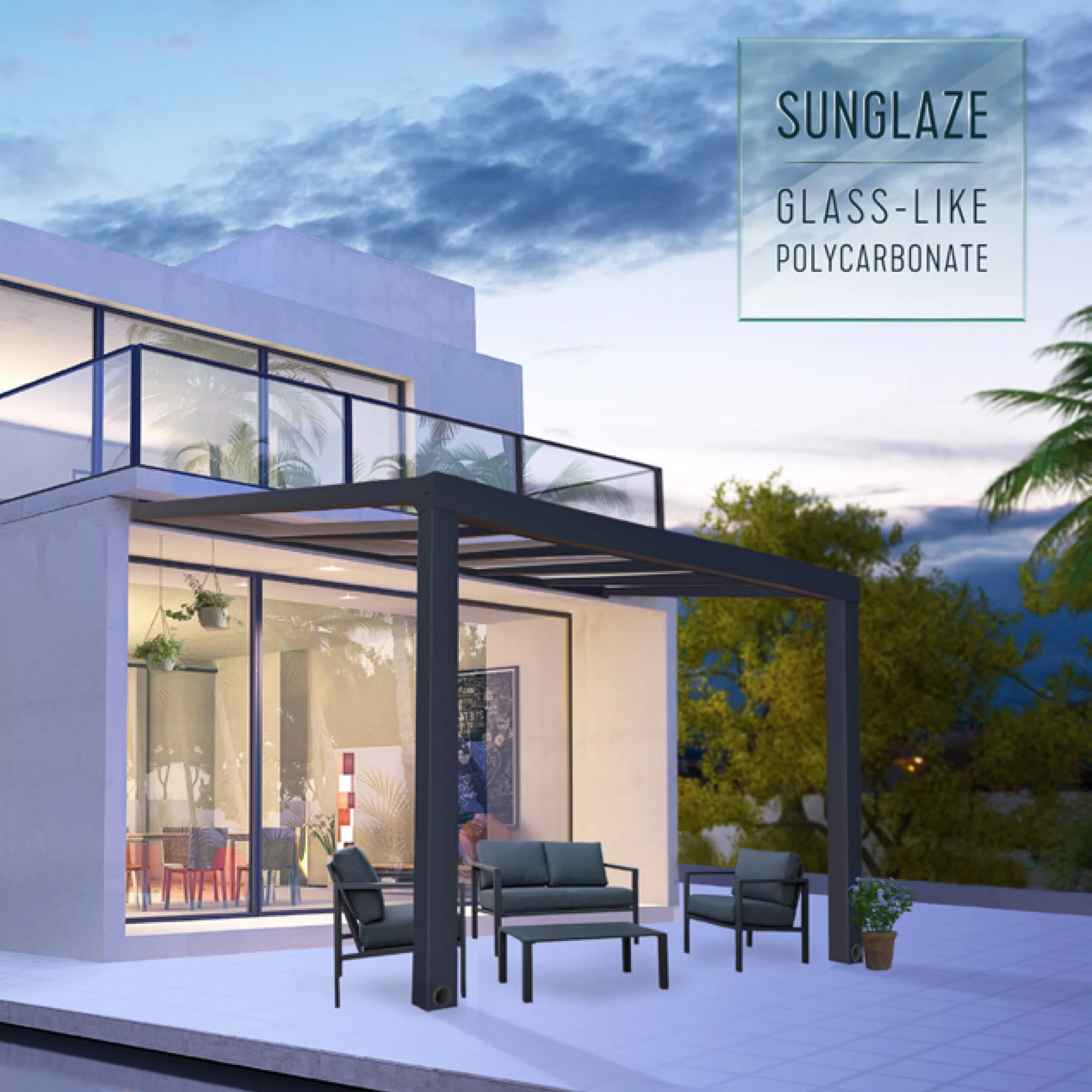 Palram - Canopia Stockholm Grey Non-retractable Awning, (L)3.7m (H)3.24m (W)3.41m - Image 8