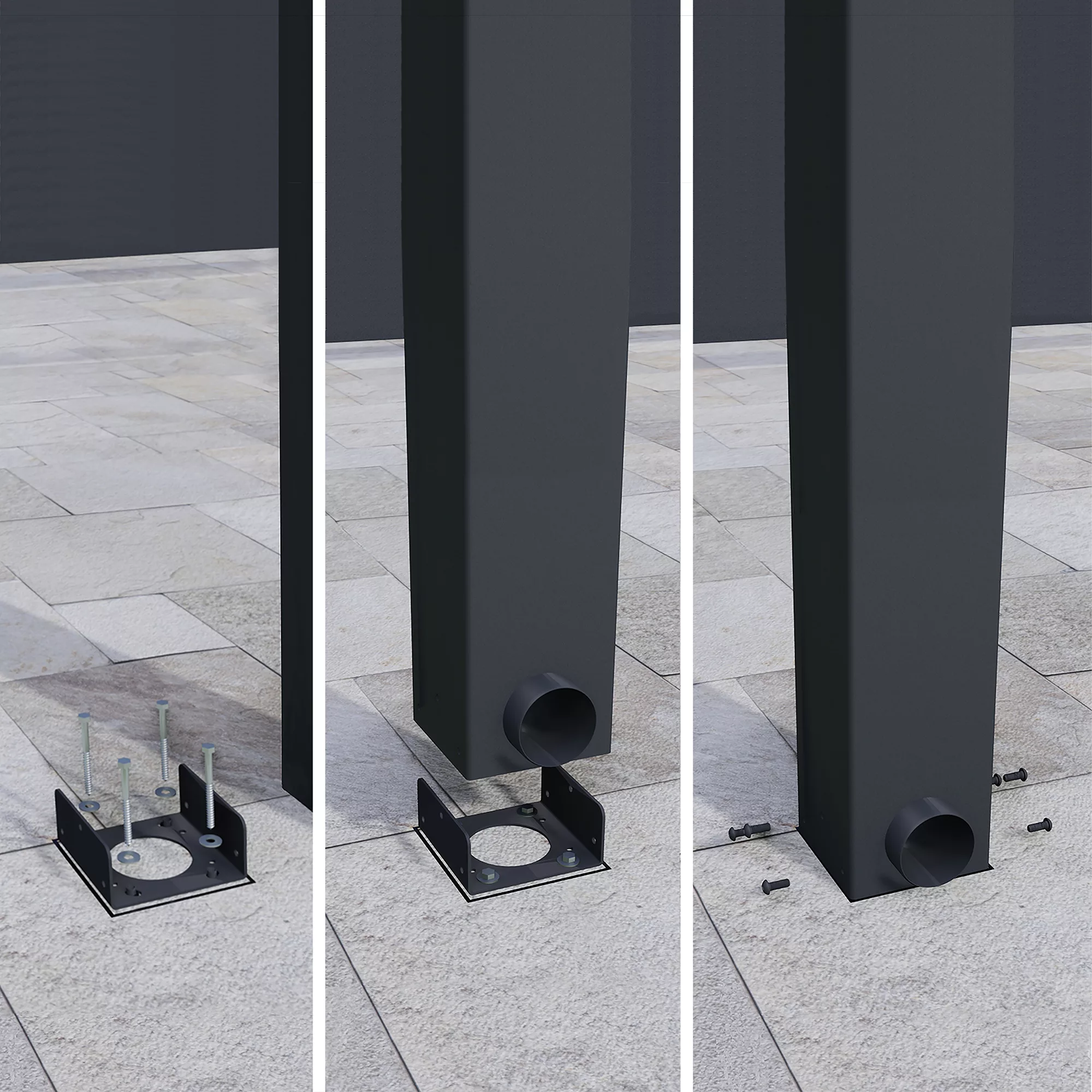 Palram - Canopia Stockholm Grey Non-retractable Awning, (L)3.7m (H)3.24m (W)3.41m - Image 9