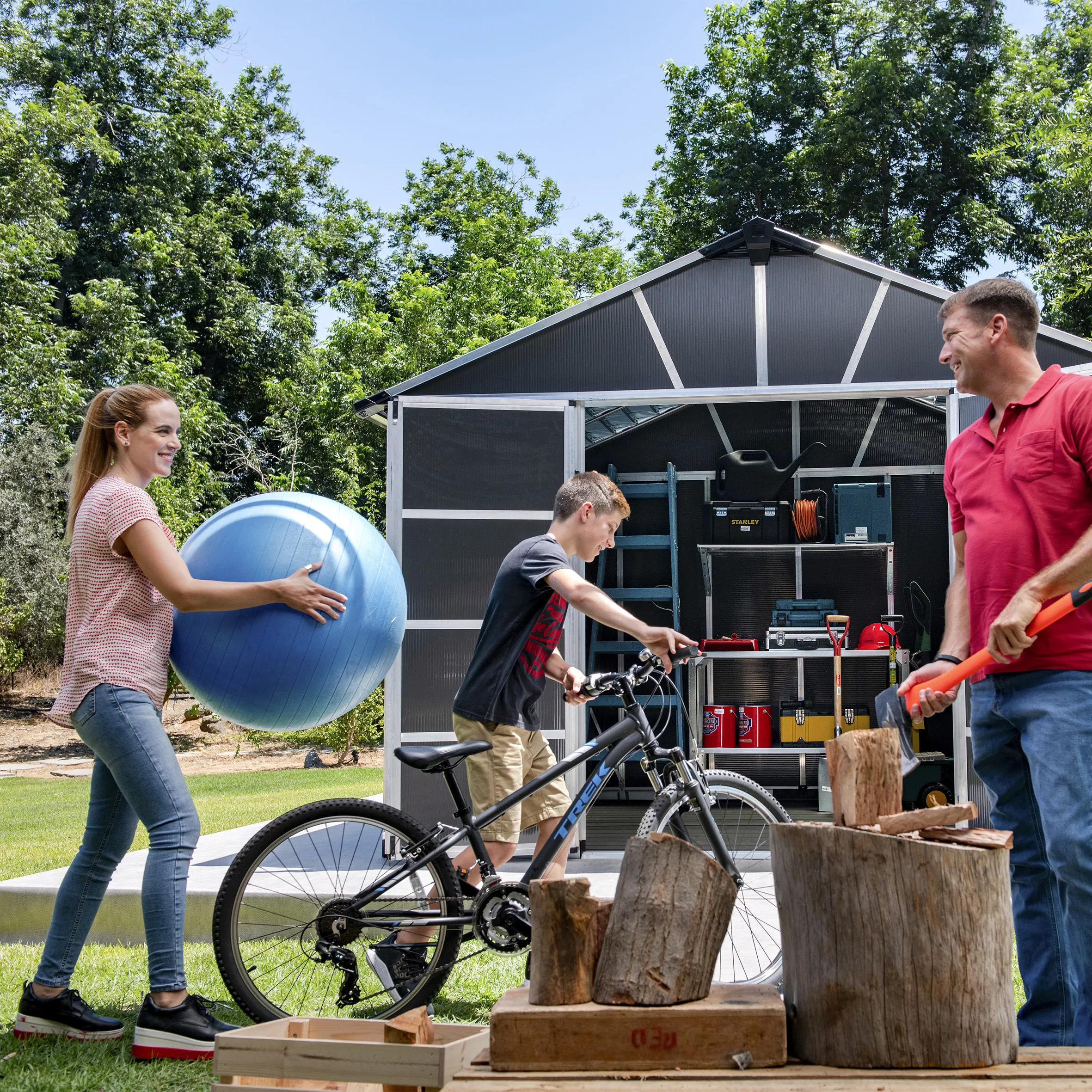 Palram - Canopia Yukon 11x9 Apex Dark Grey Plastic Shed - Image 3