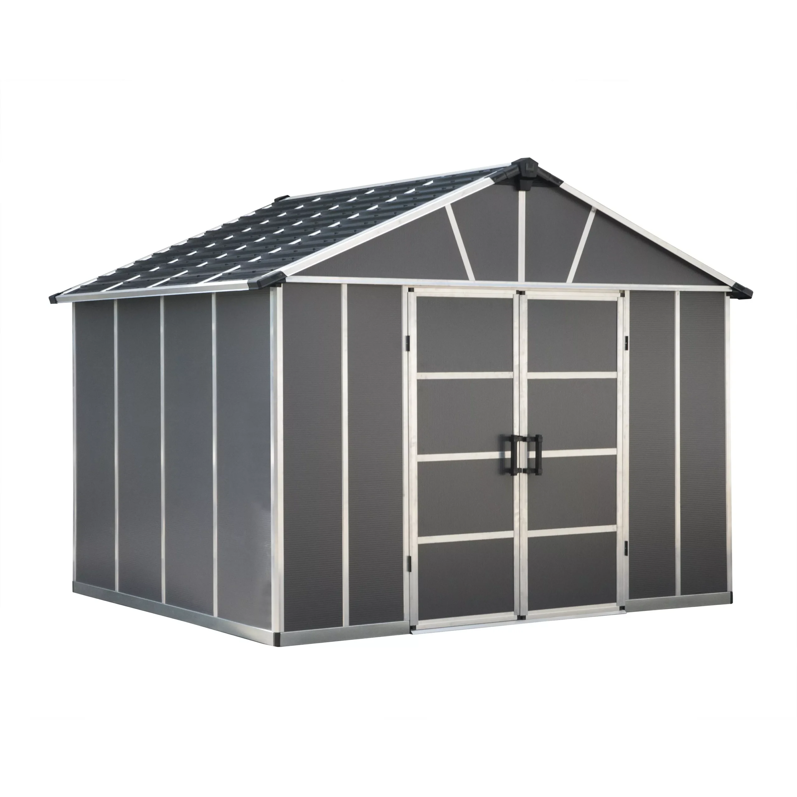 Palram - Canopia Yukon 11x9 Apex Dark Grey Plastic Shed - Image 2
