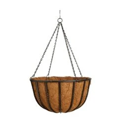 Panacea Forge Black Round Wire Hanging Basket, 40cm