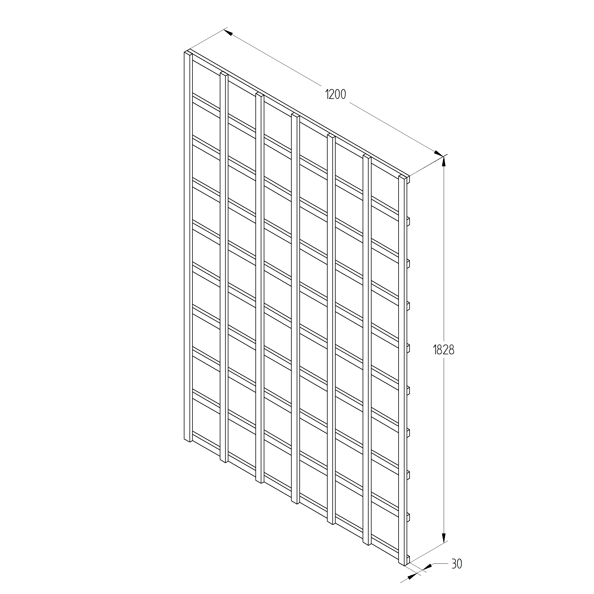 Pine Trellis Panel, Pack Of 3 (W)120cm X (H)183cm - Image 2