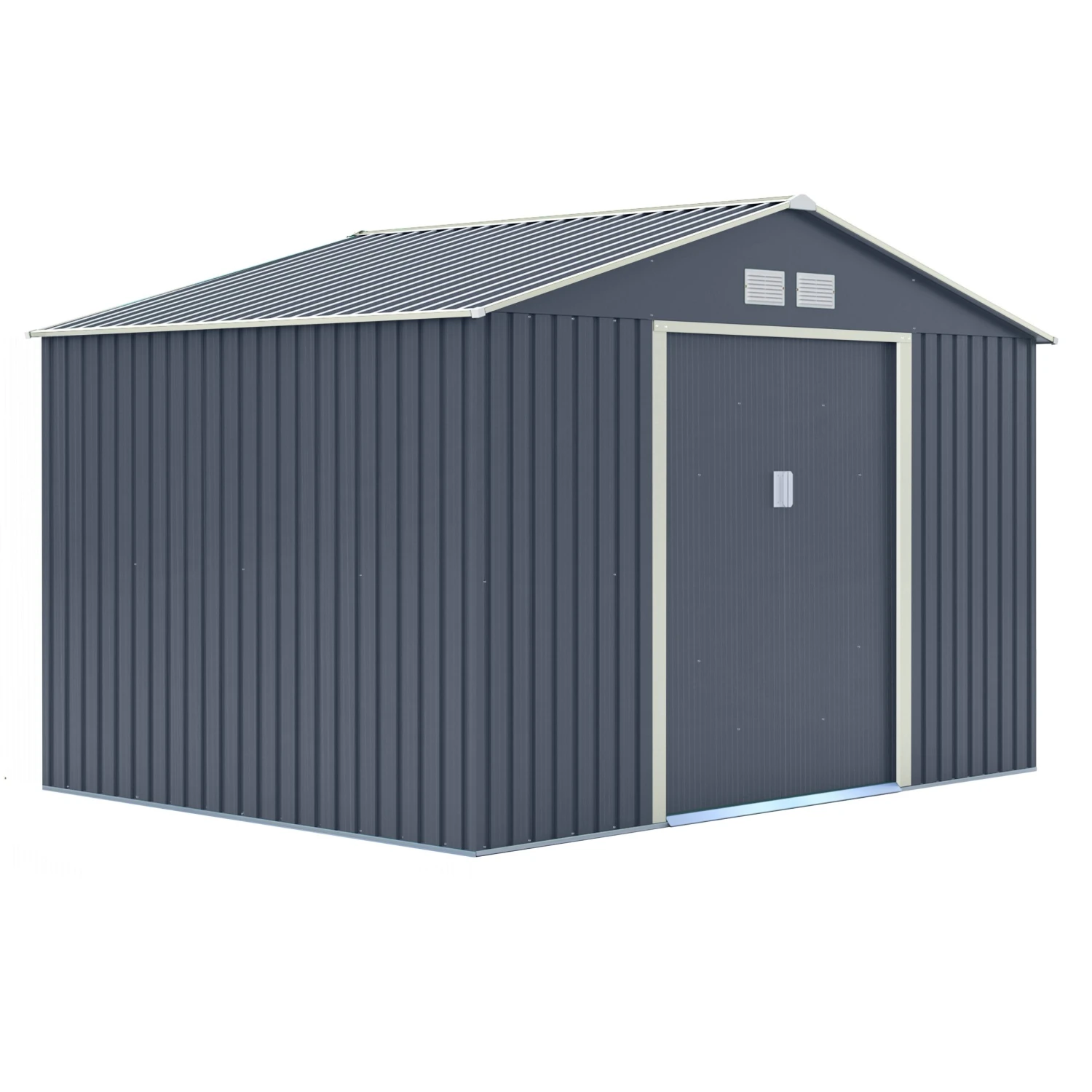 Rowlinson Trentvale 10x8 Apex Dark Grey Metal Shed - Image 3
