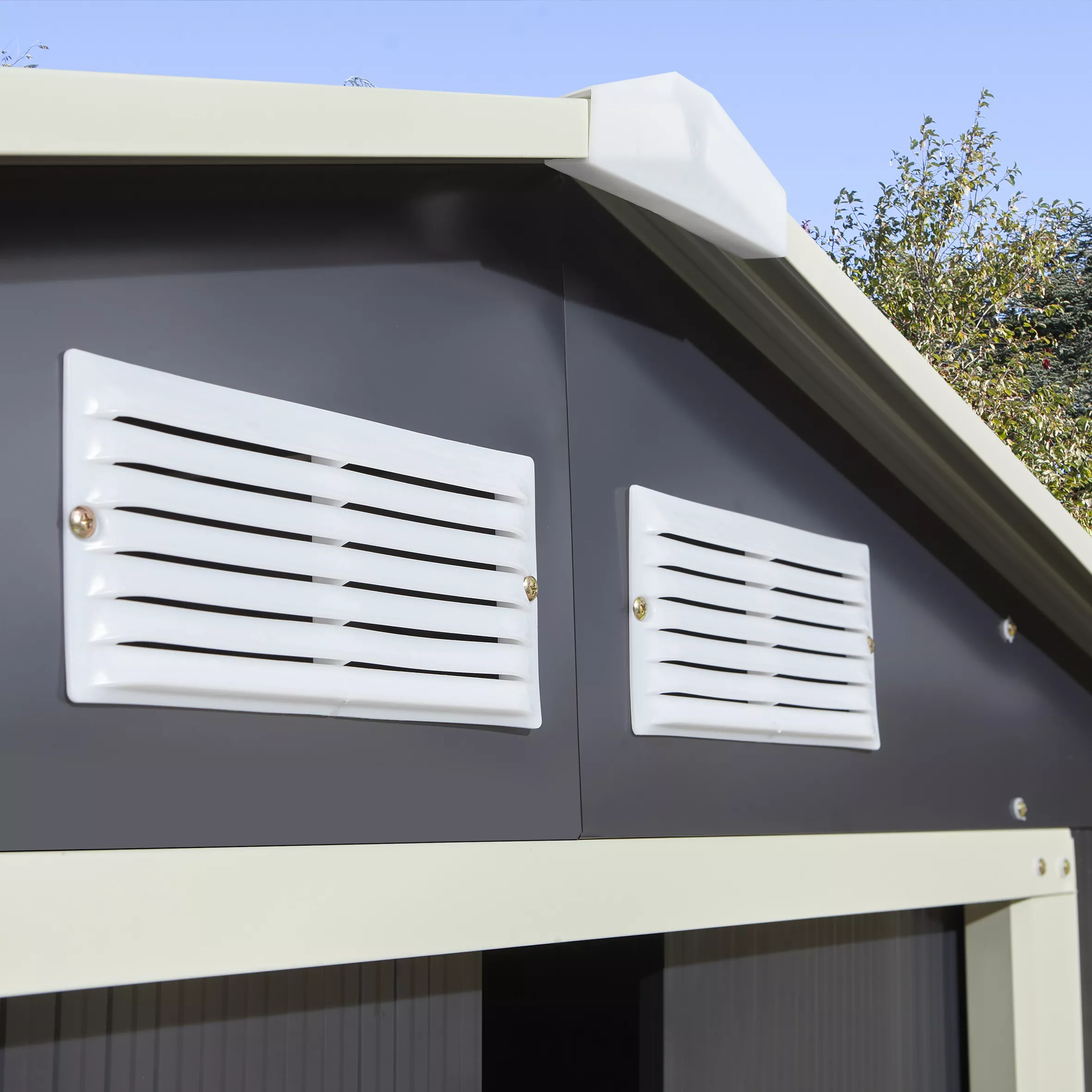 Rowlinson Trentvale 6x4 Apex Dark Grey Metal Shed - Image 4