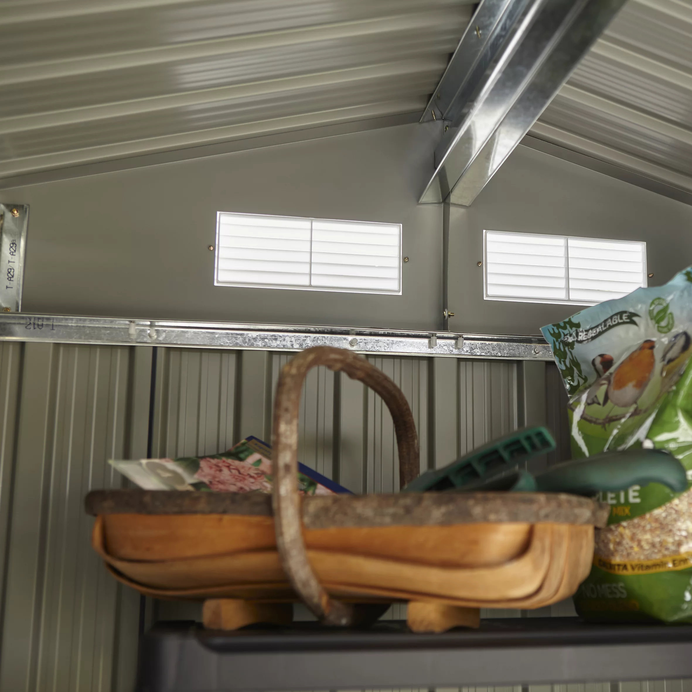 Rowlinson Trentvale 6x4 Apex Dark Grey Metal Shed - Image 6