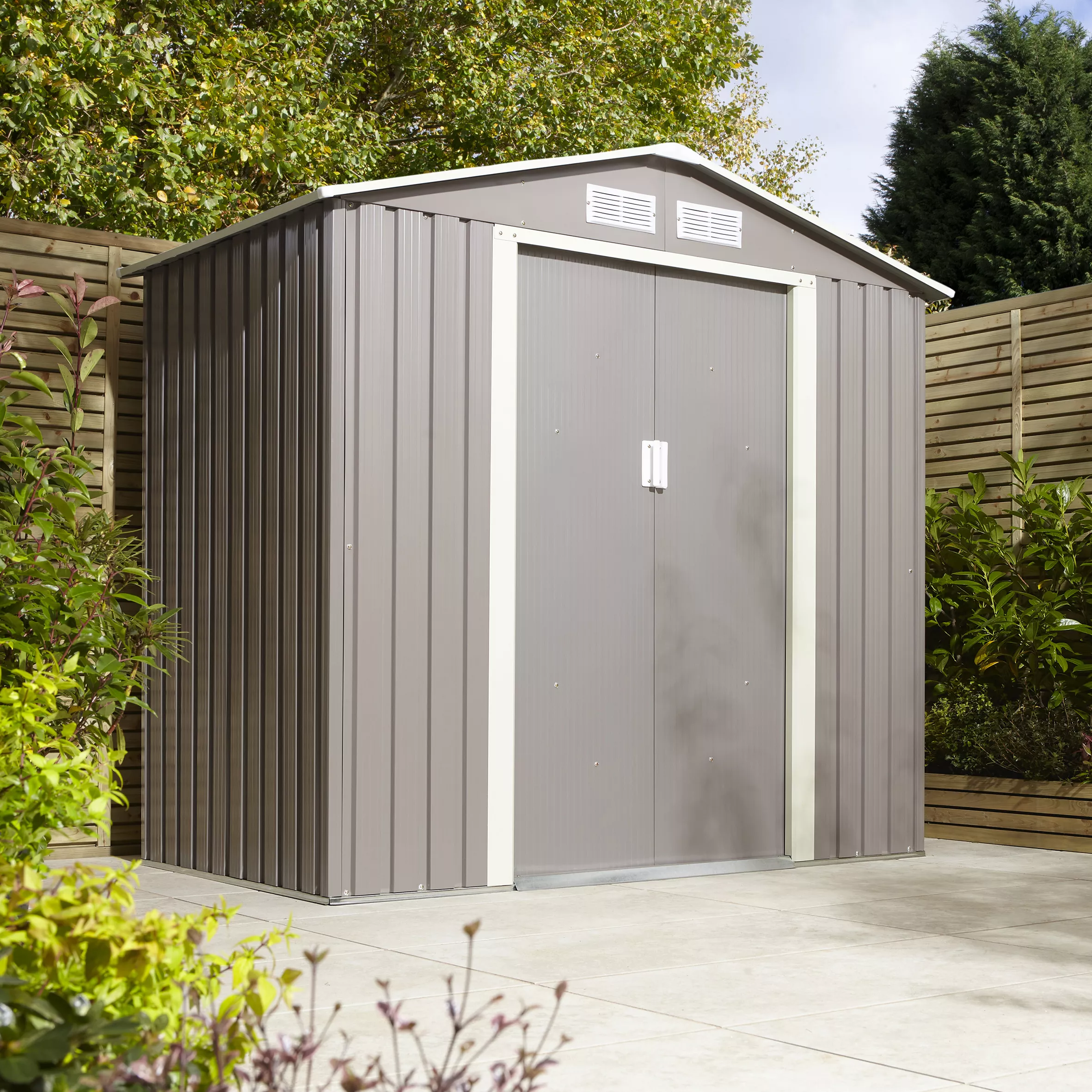 Rowlinson Trentvale 6x4 Pent Light Grey Metal Shed - Image 10