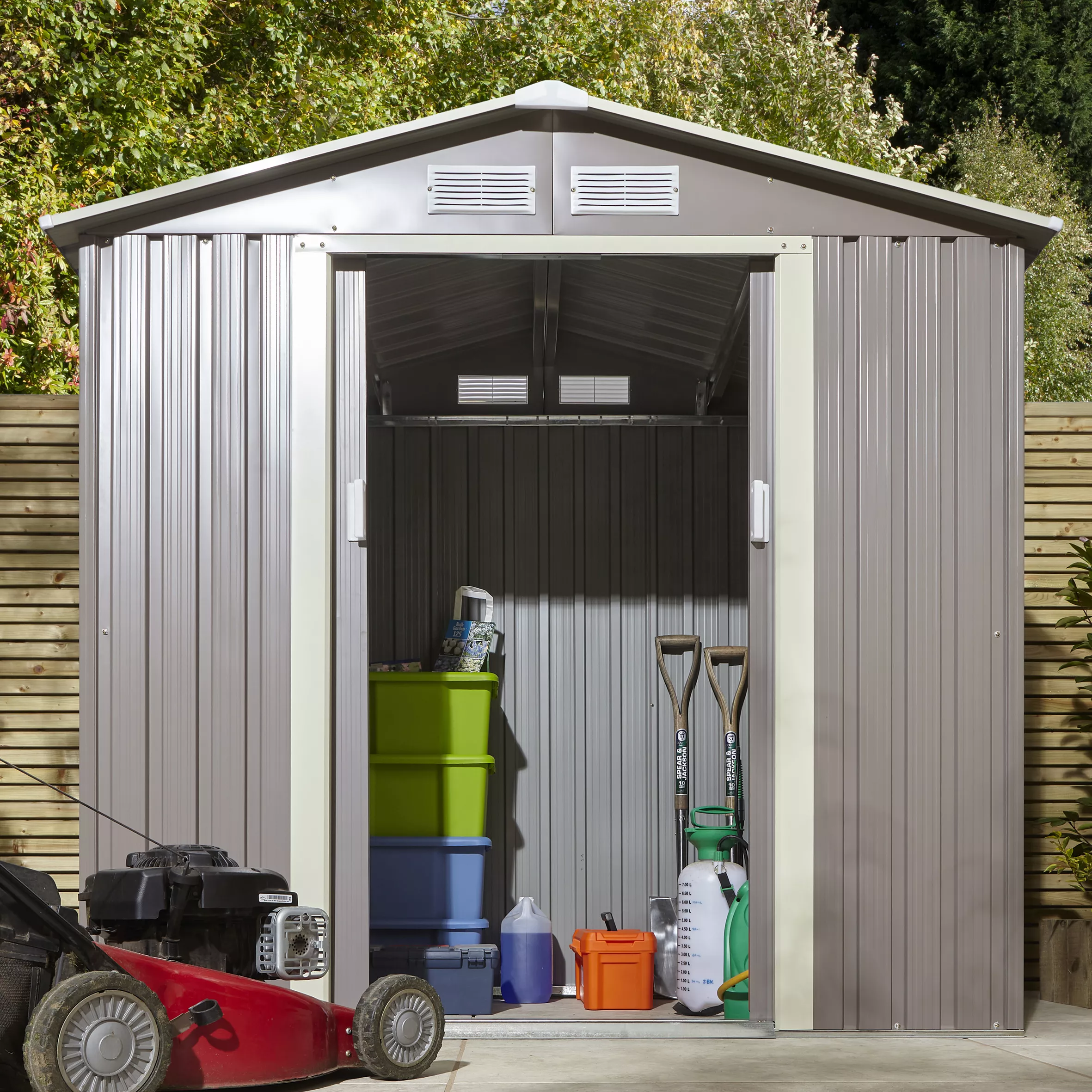 Rowlinson Trentvale 6x4 Pent Light Grey Metal Shed - Image 11